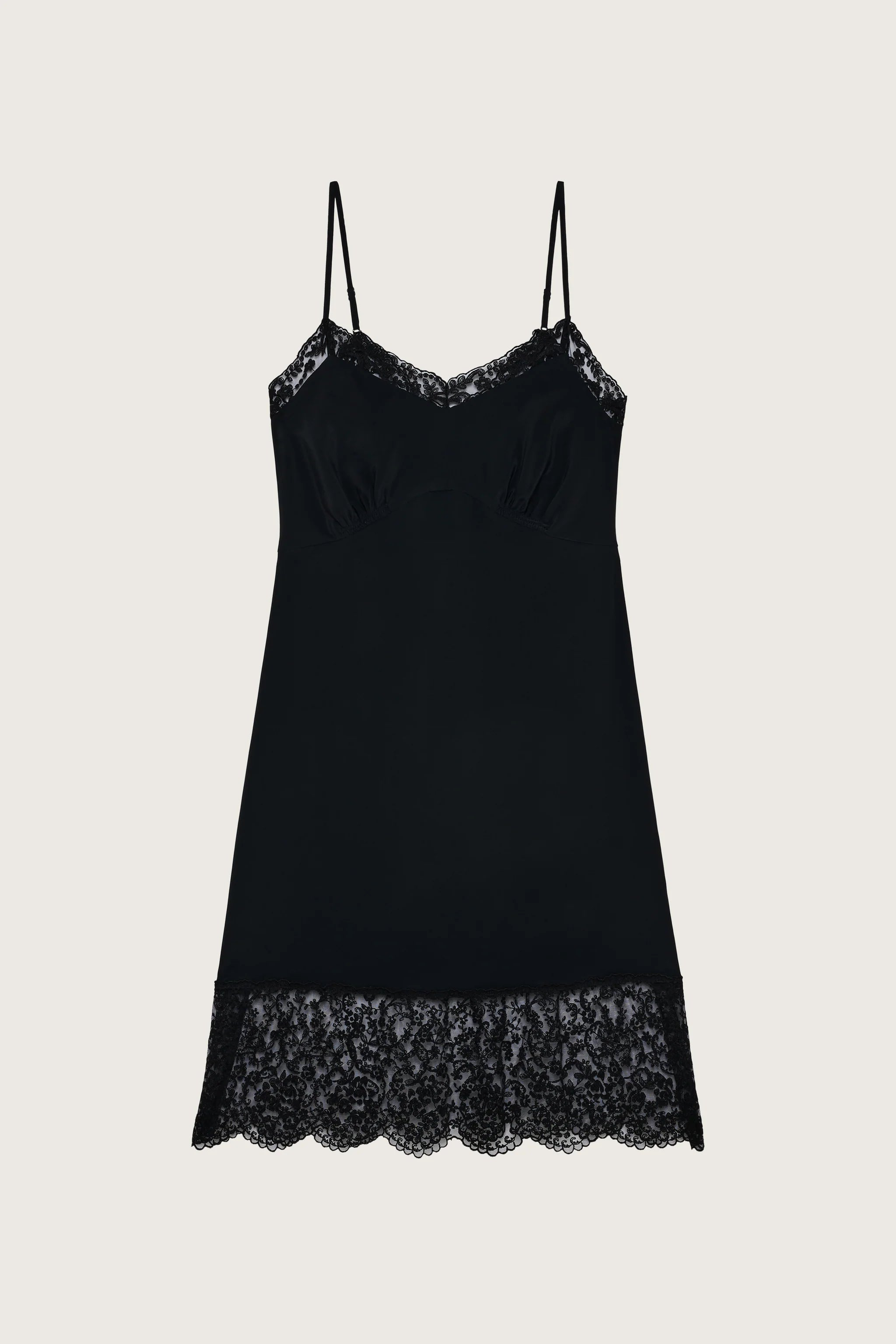Simone Rocha Mini Deep Lace Trim Slip Dress Black – Rosens Stockholm