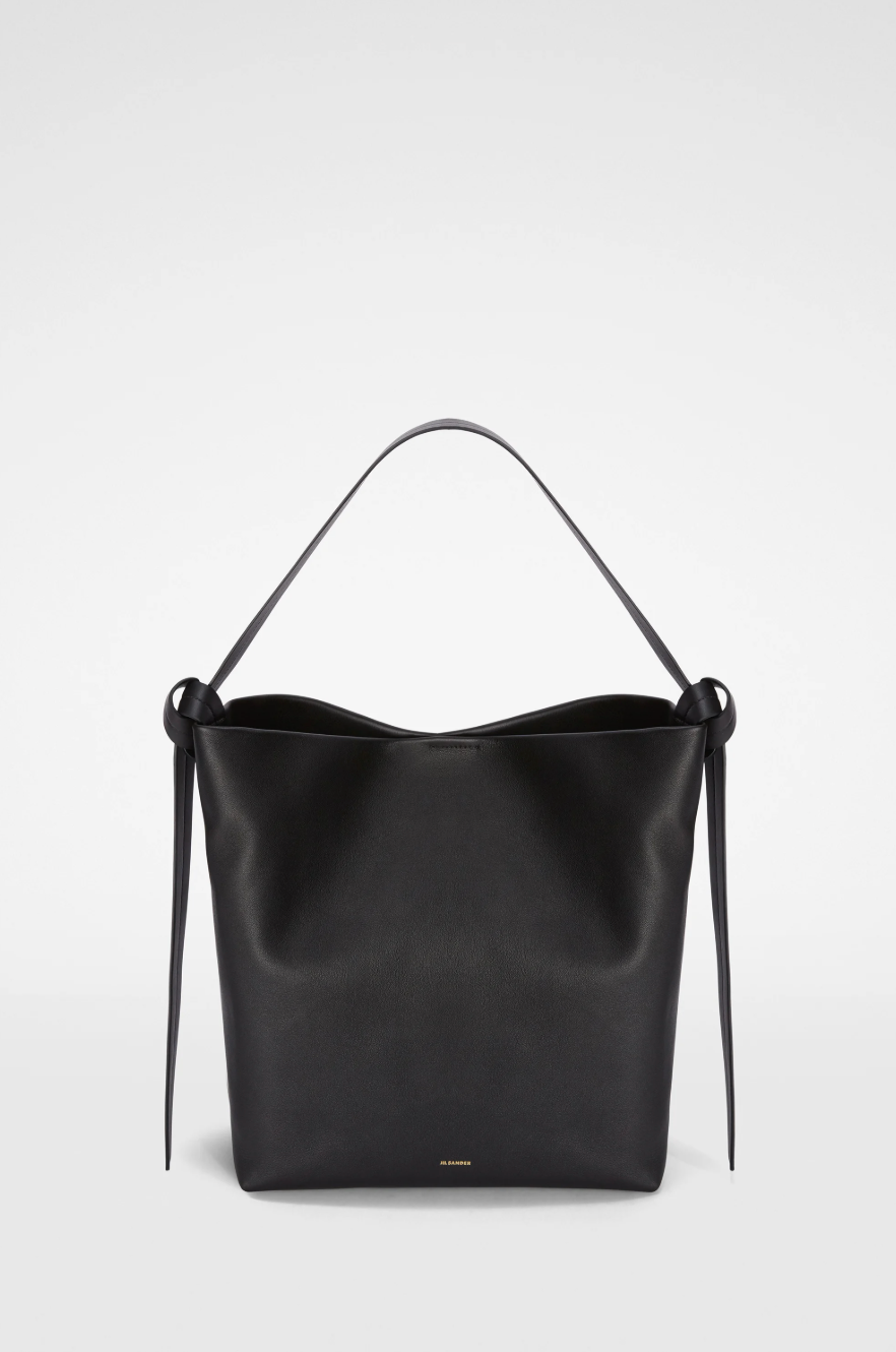 バッグ JIL SANDER TWISTED HOBO SHOULDER BAG Jil Sander Twisted Hobo Shoulder Bag In Black - 33% Off