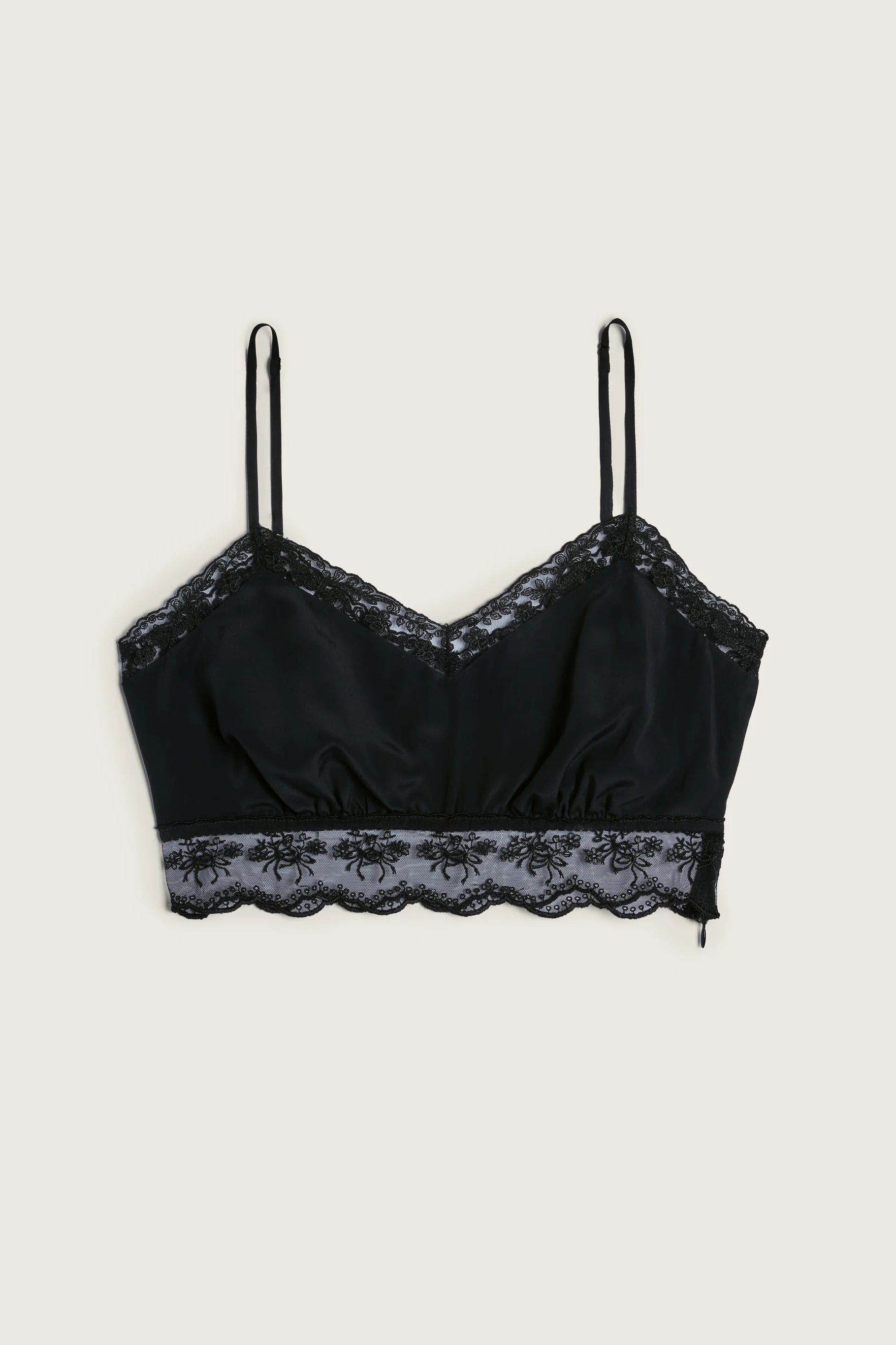 Simone Rocha Lace Trim Negligee Bralette - Black