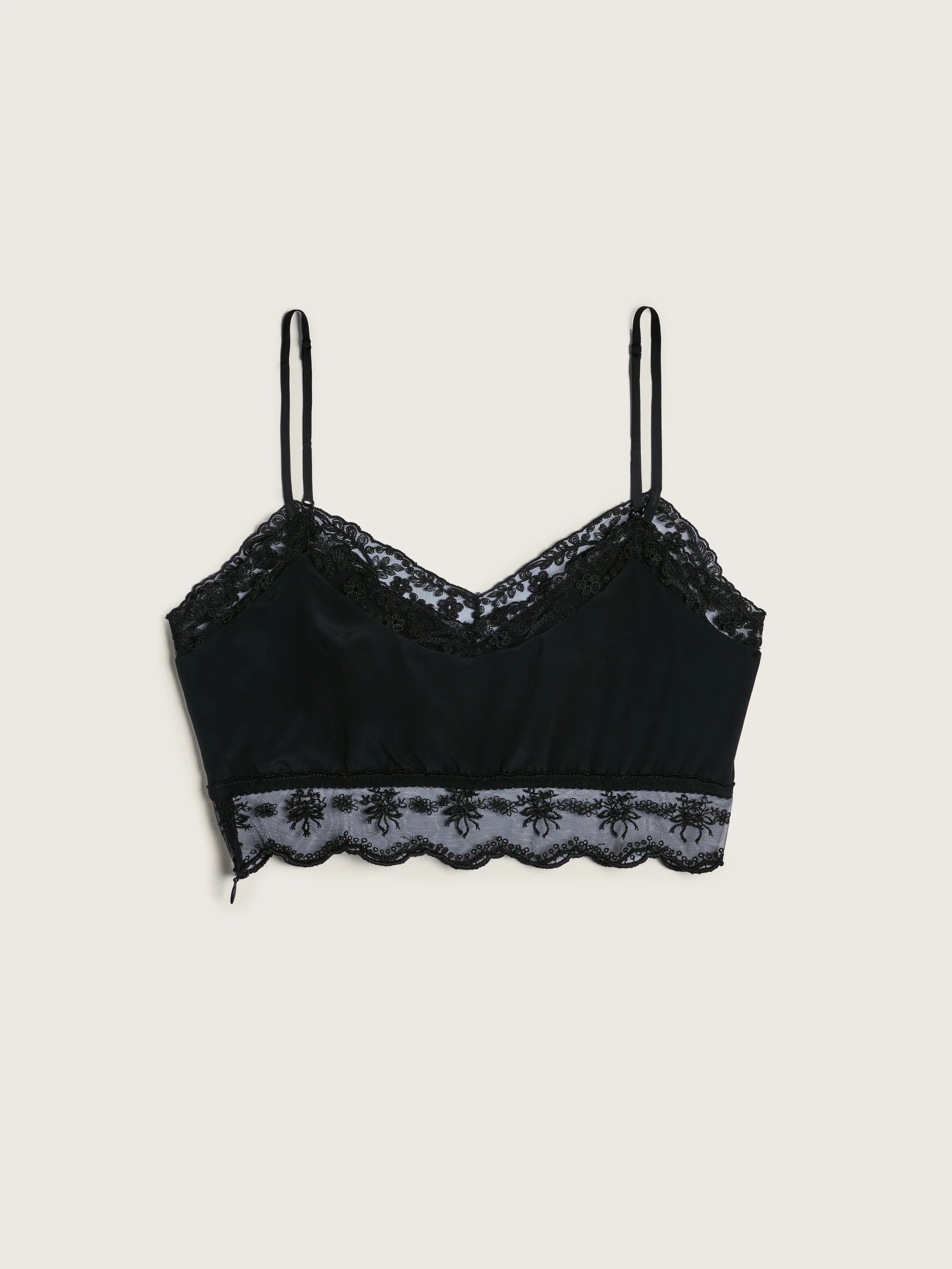 Simone Rocha Lace Trim Negligee Bralette - Black