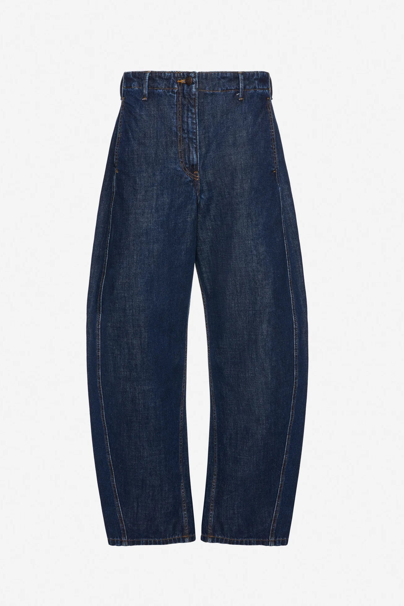 Magda Butrym Wide-leg faded denim pants in navy