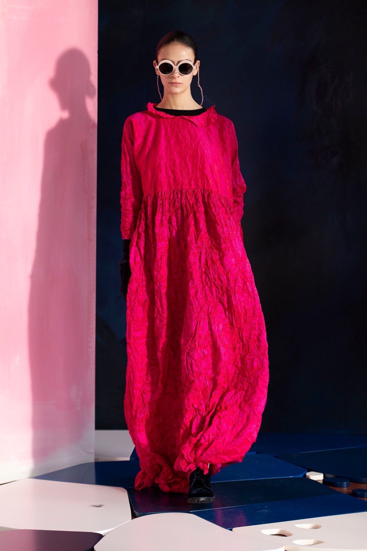 Daniela Gregis fuchsia taffeta dress
