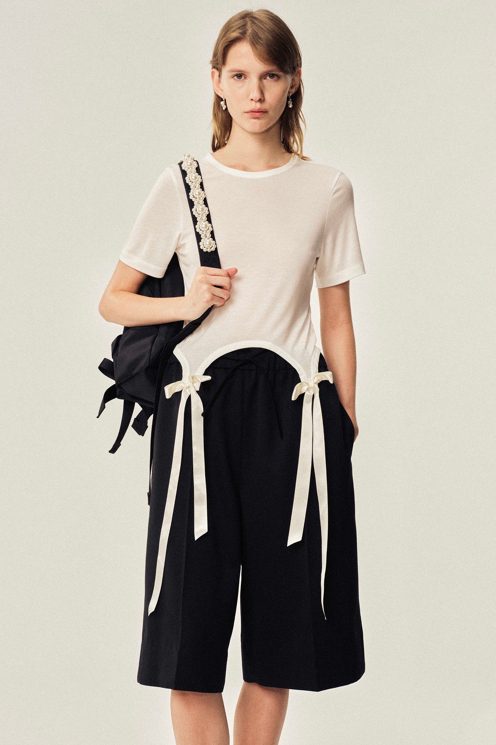 Simone Rocha Bow Tail Easy T-Shirt White