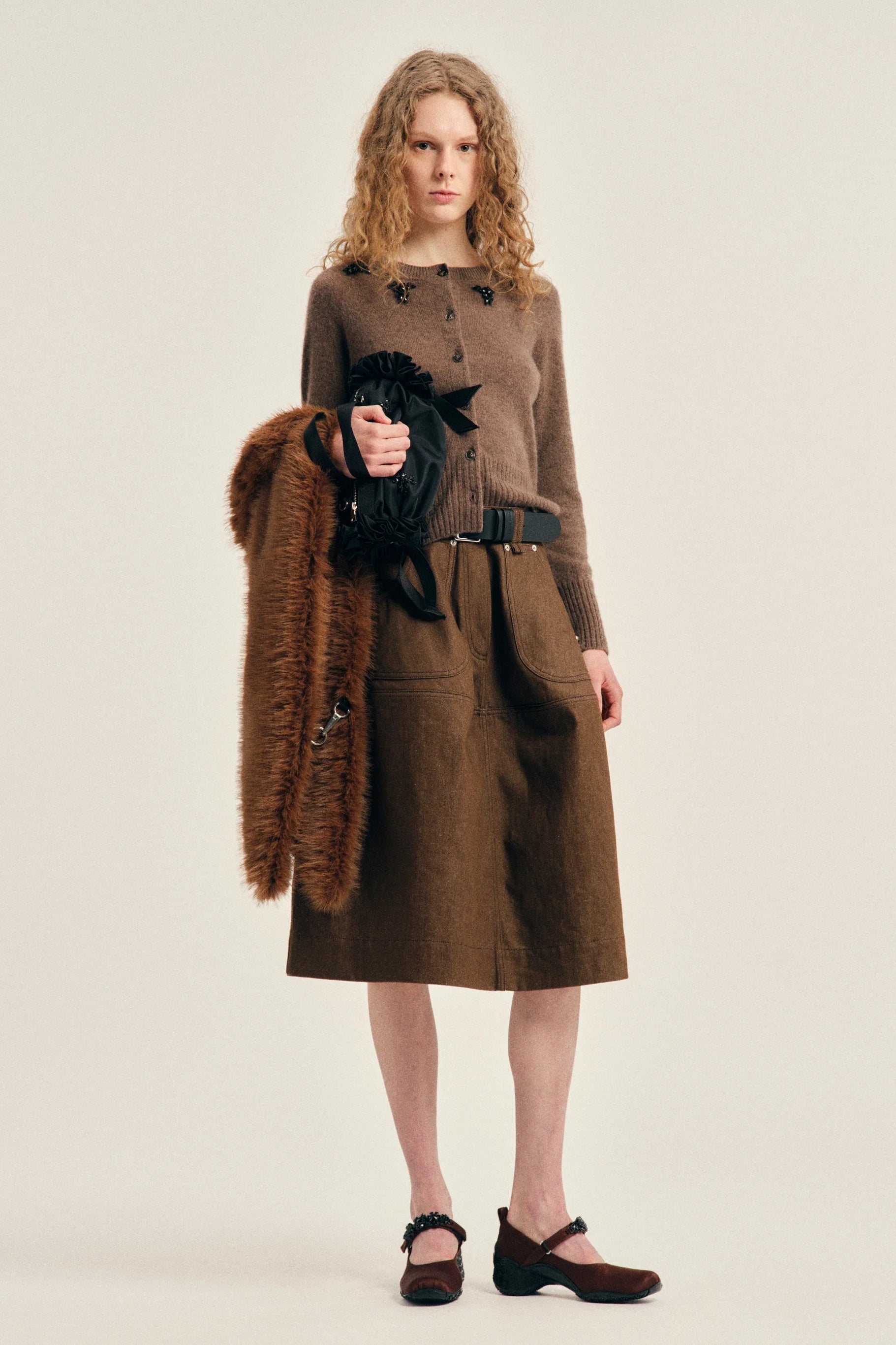 Simone Rocha Embellished Cashmere Cardigan - Peat