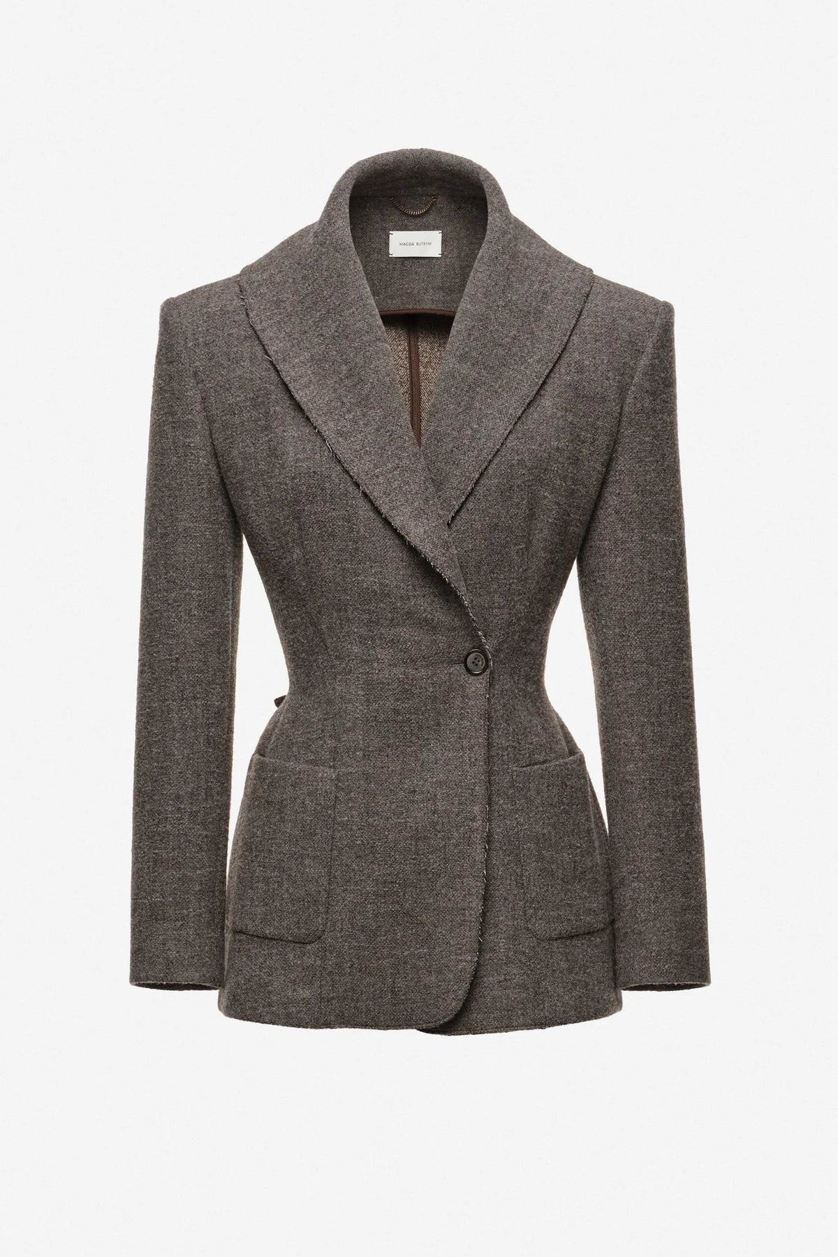 Magda Butrym Shawl-collar tailored blazer in grey