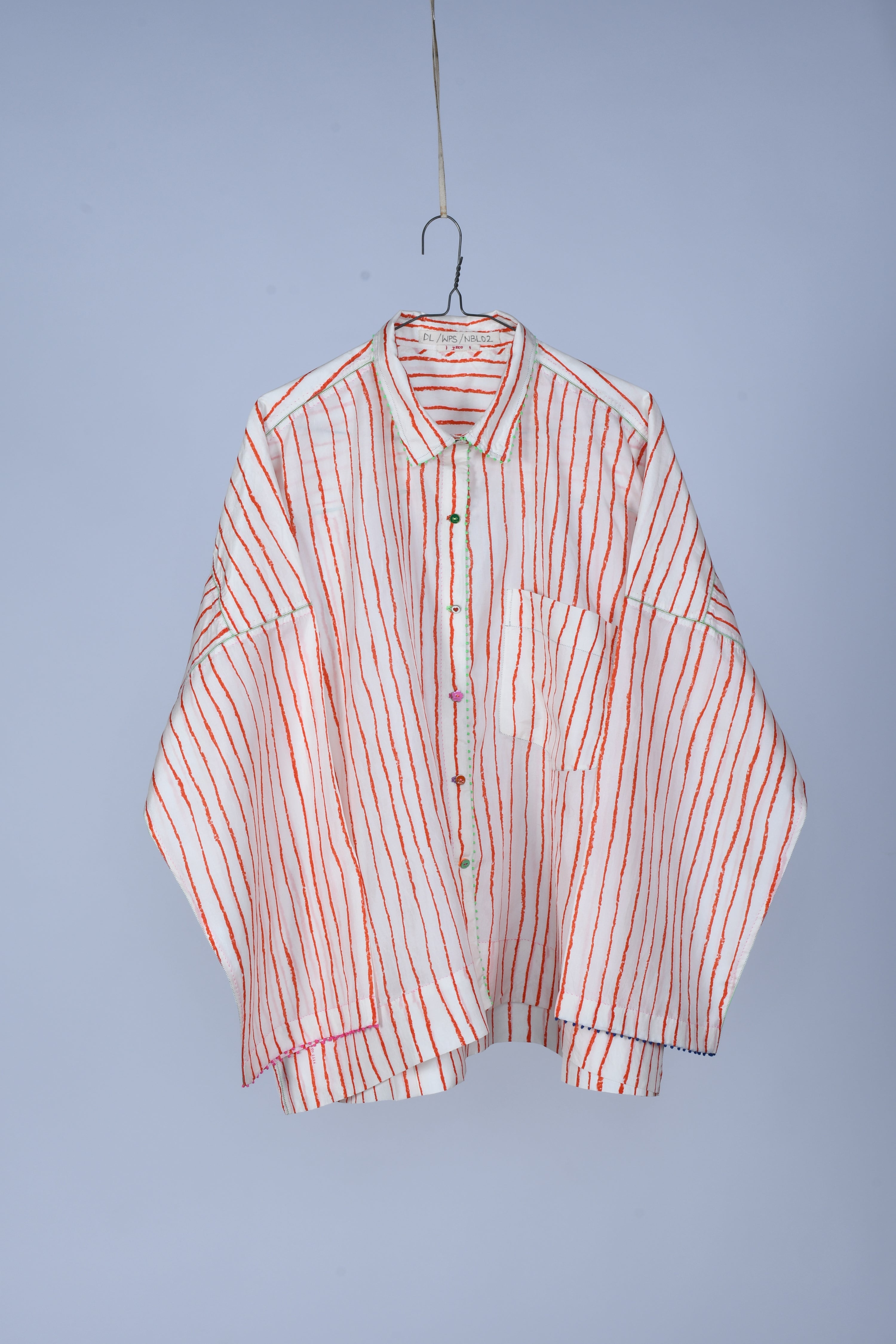 Pero - Striped Silk Blouse - Lava