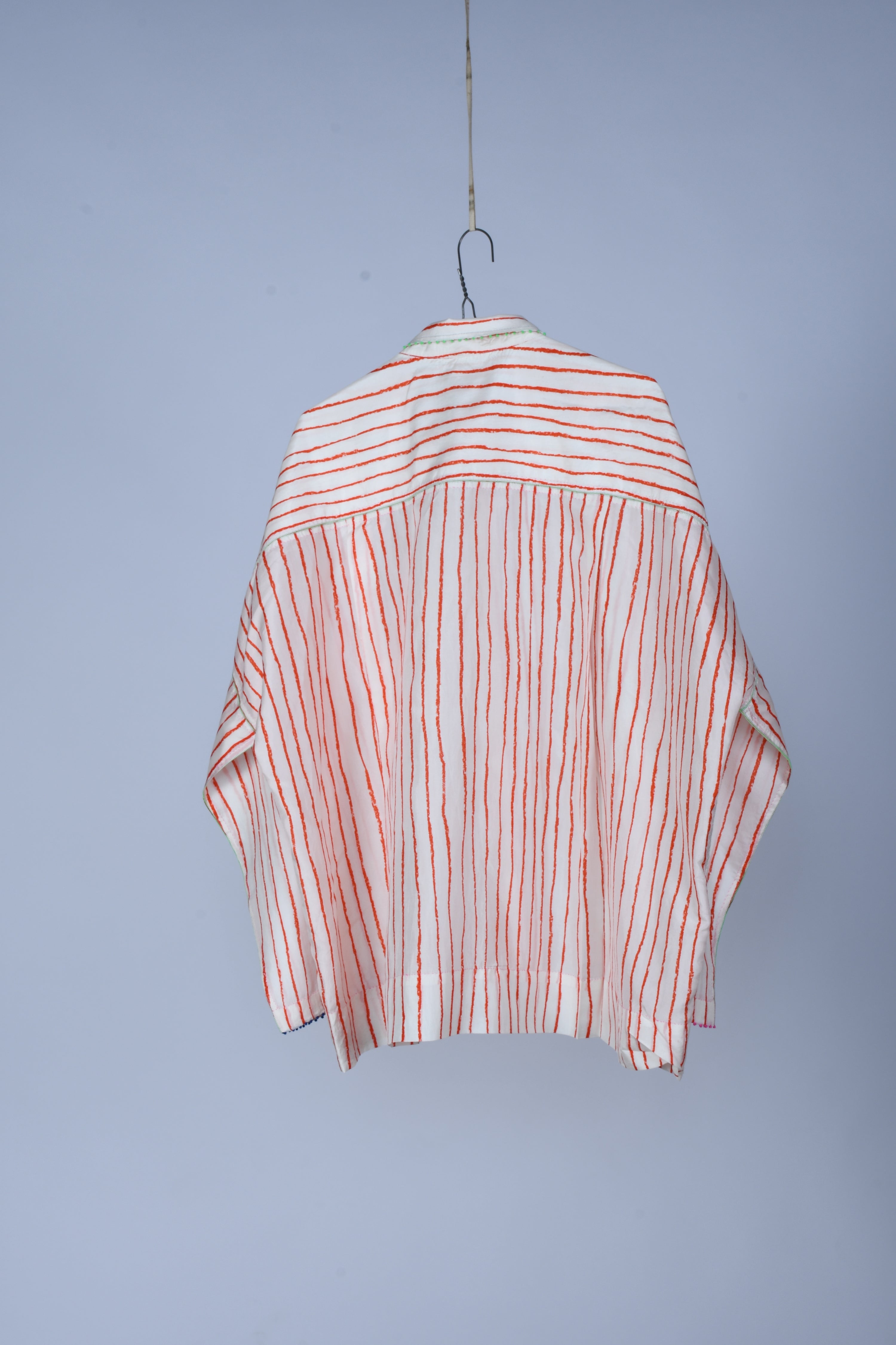 Pero - Striped Silk Blouse - Lava