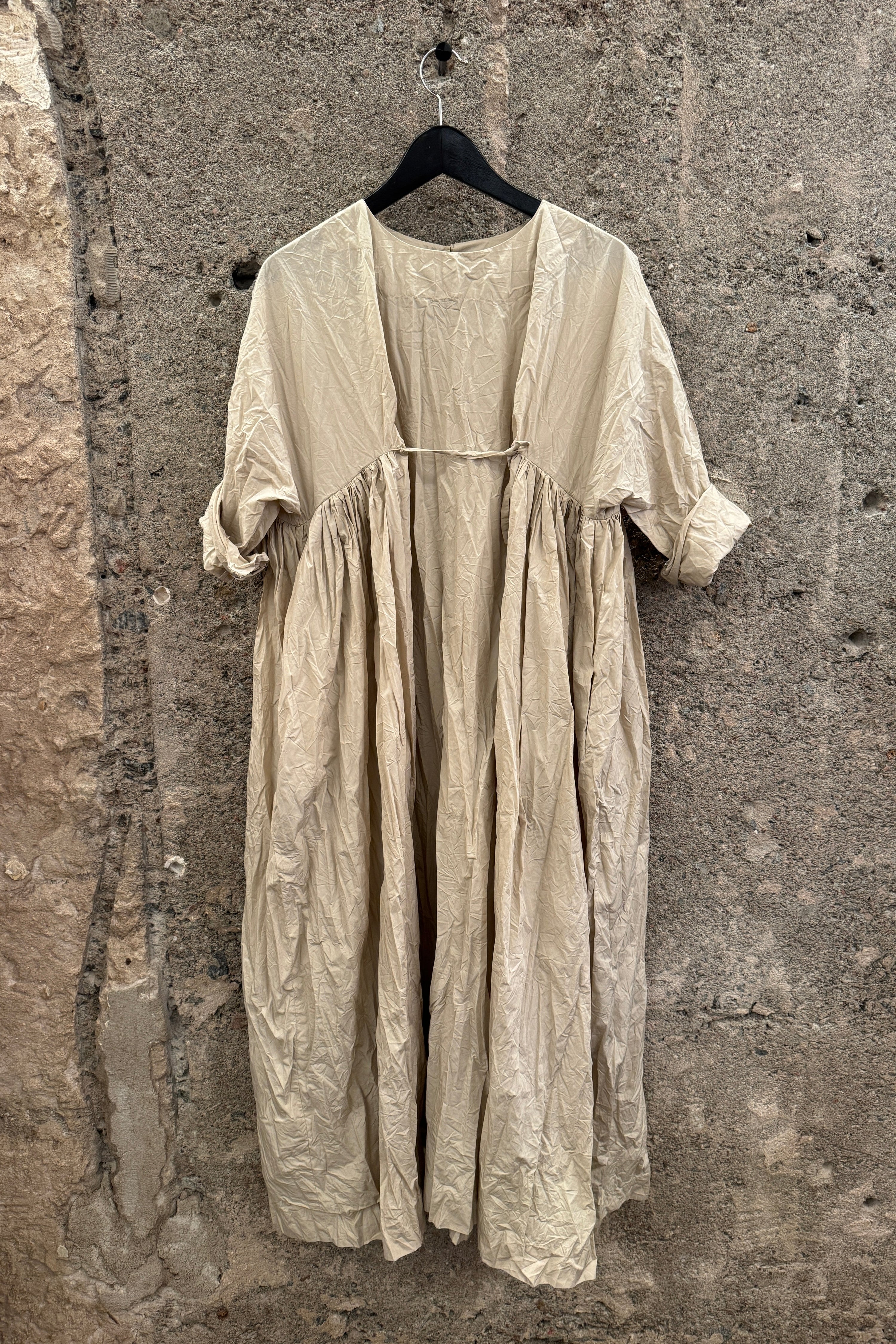 Daniela Gregis Milan Crispy Cotton Dress Beige