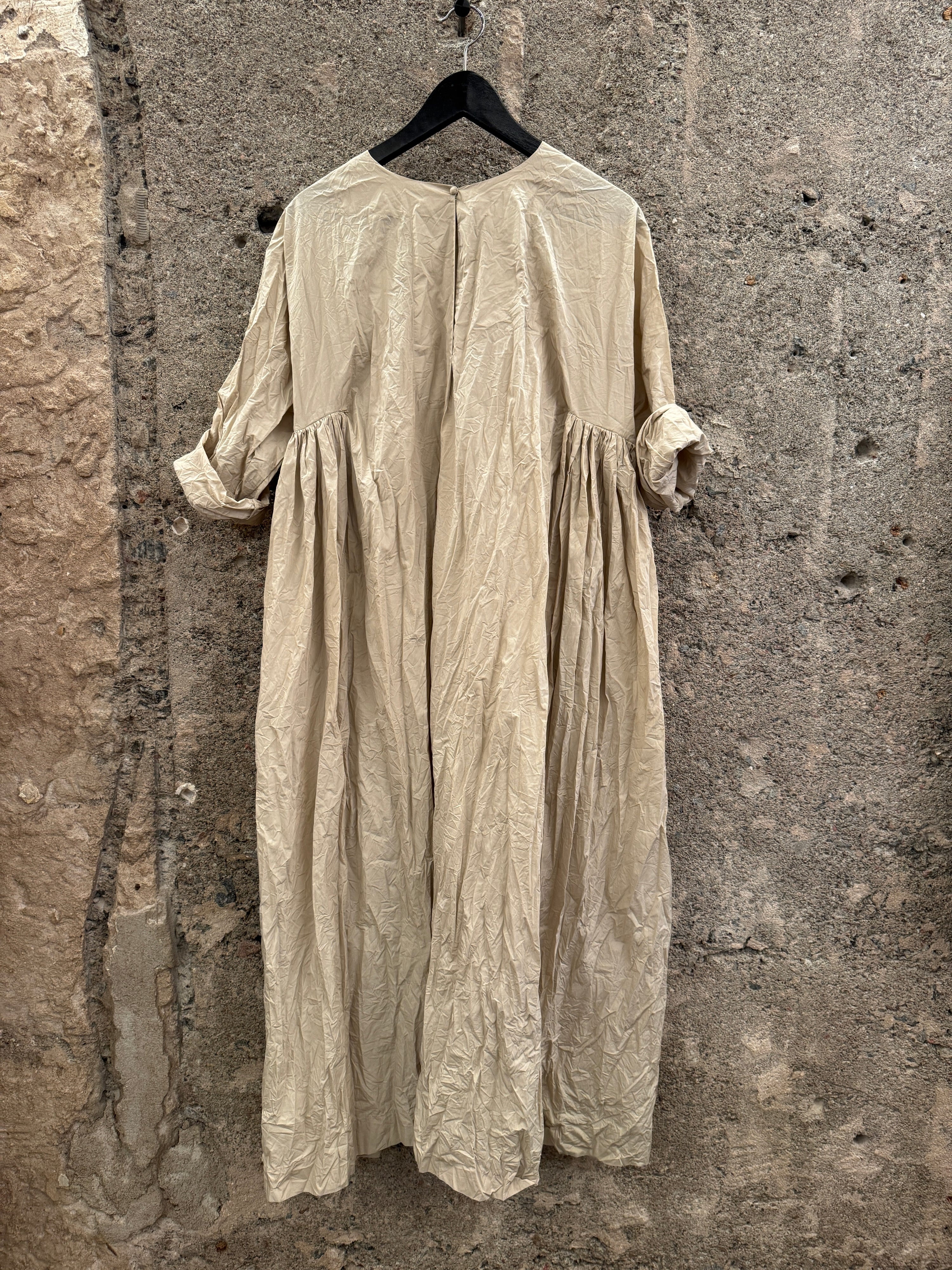 Daniela Gregis Milan Crispy Cotton Dress Beige