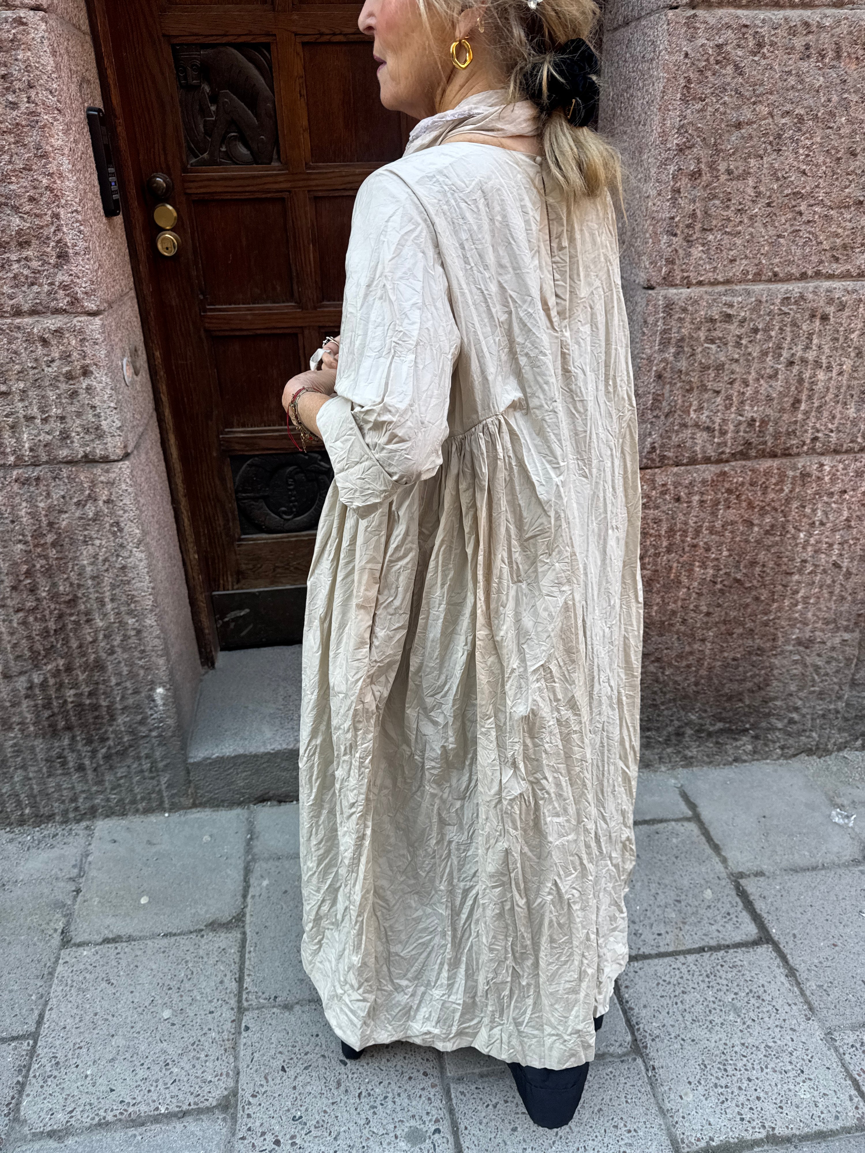 Daniela Gregis Milan Crispy Cotton Dress Beige