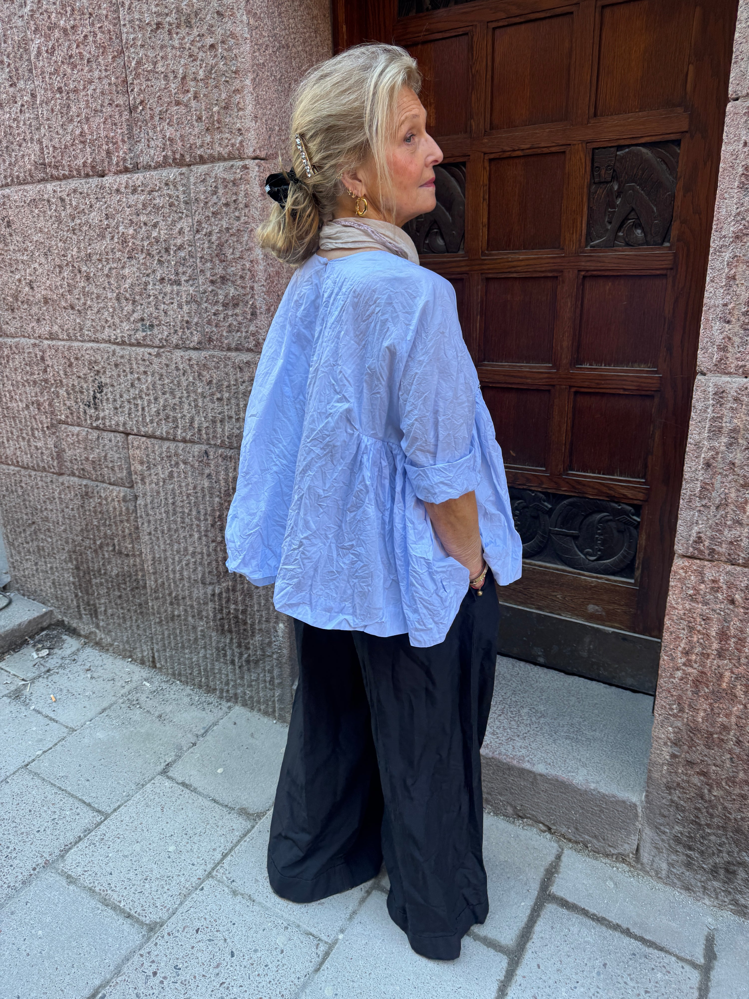 Daniela Gregis Milan Crispy Cotton Blouse - LightBlue