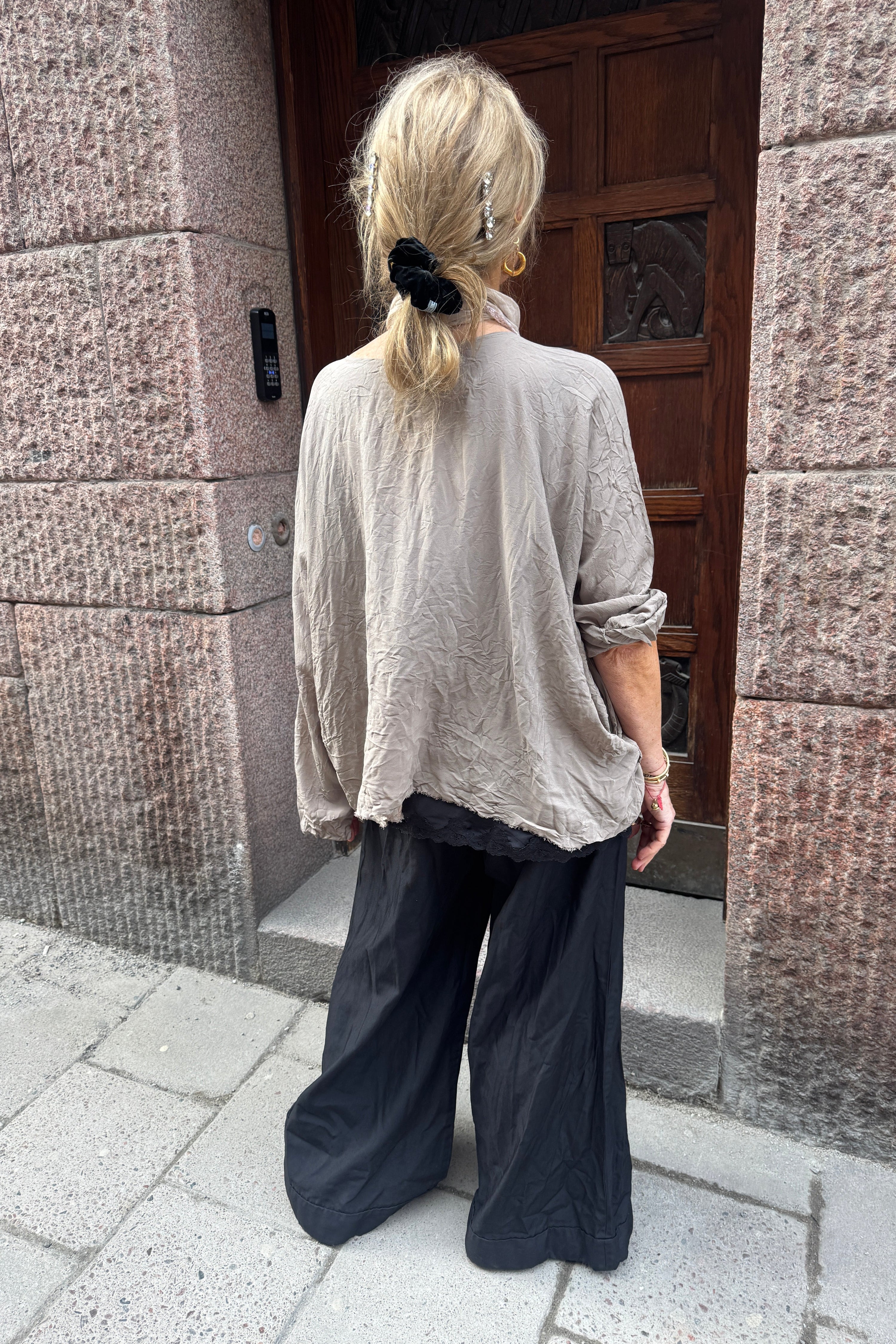 Daniela Gregis Longer silk top Earth