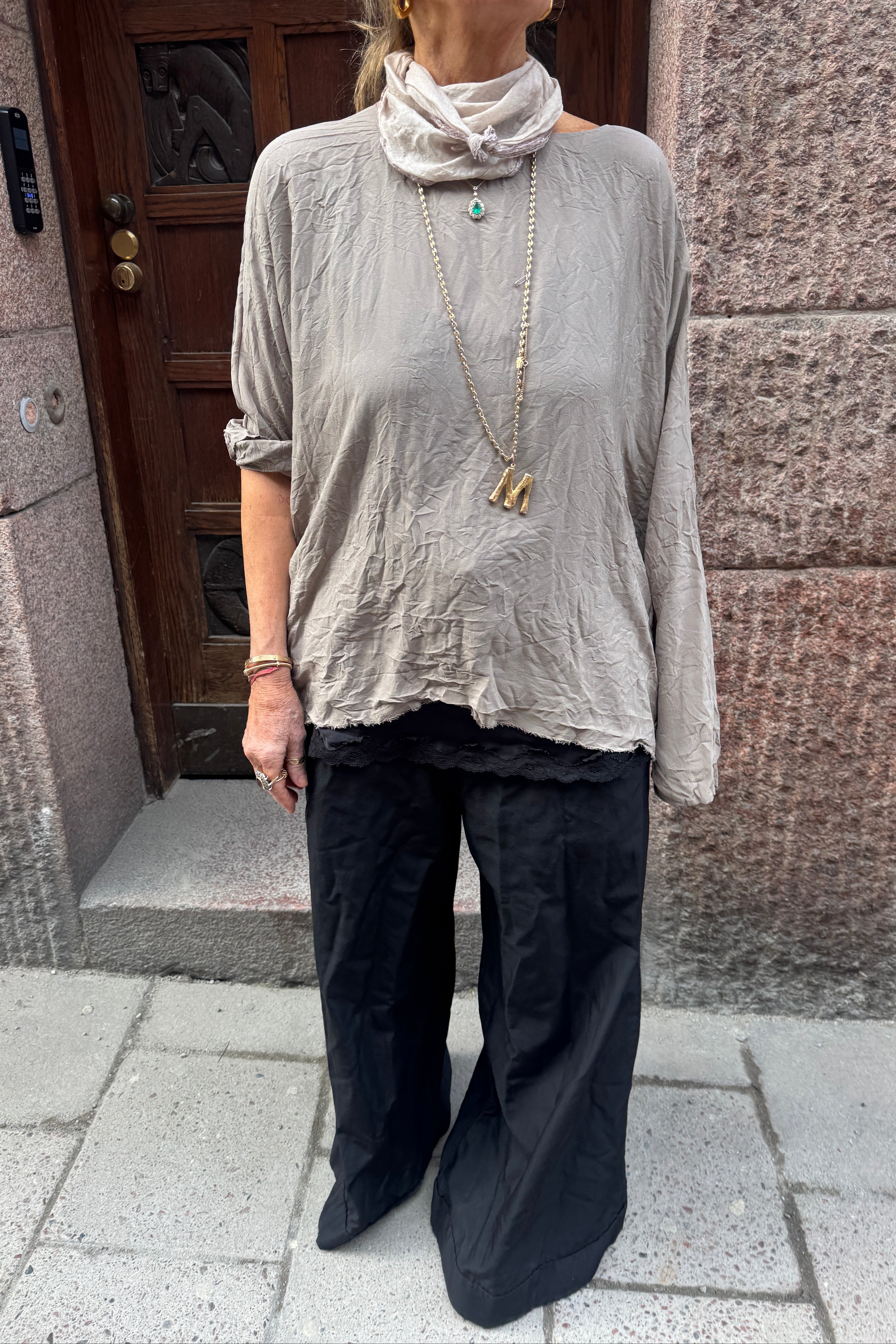 Daniela Gregis Longer silk top Earth