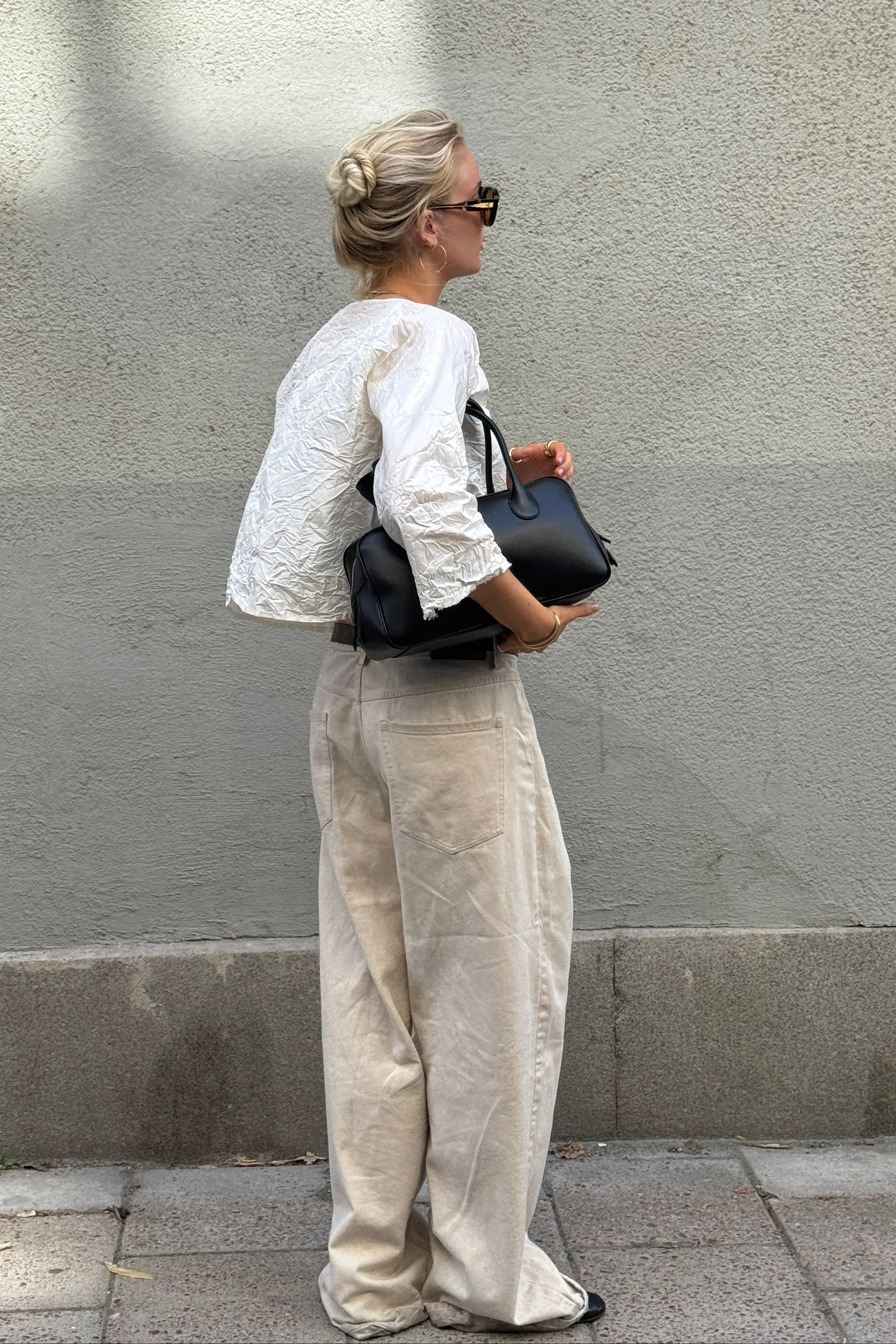 Daniela Gregis Taffeta Silk Lil Blouse Cream