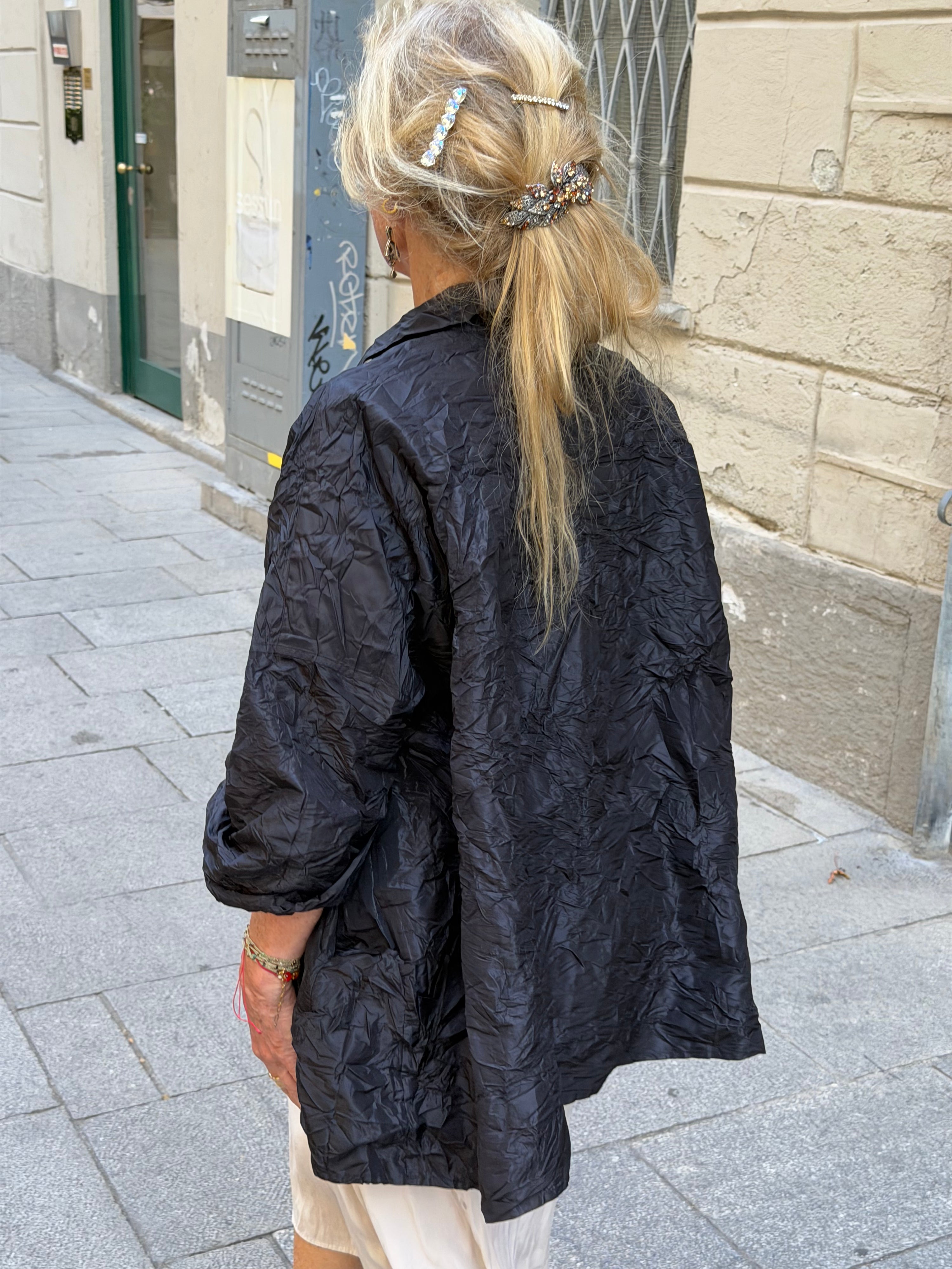 Daniela Gregis Silk Taffeta Venice Blouse - Black