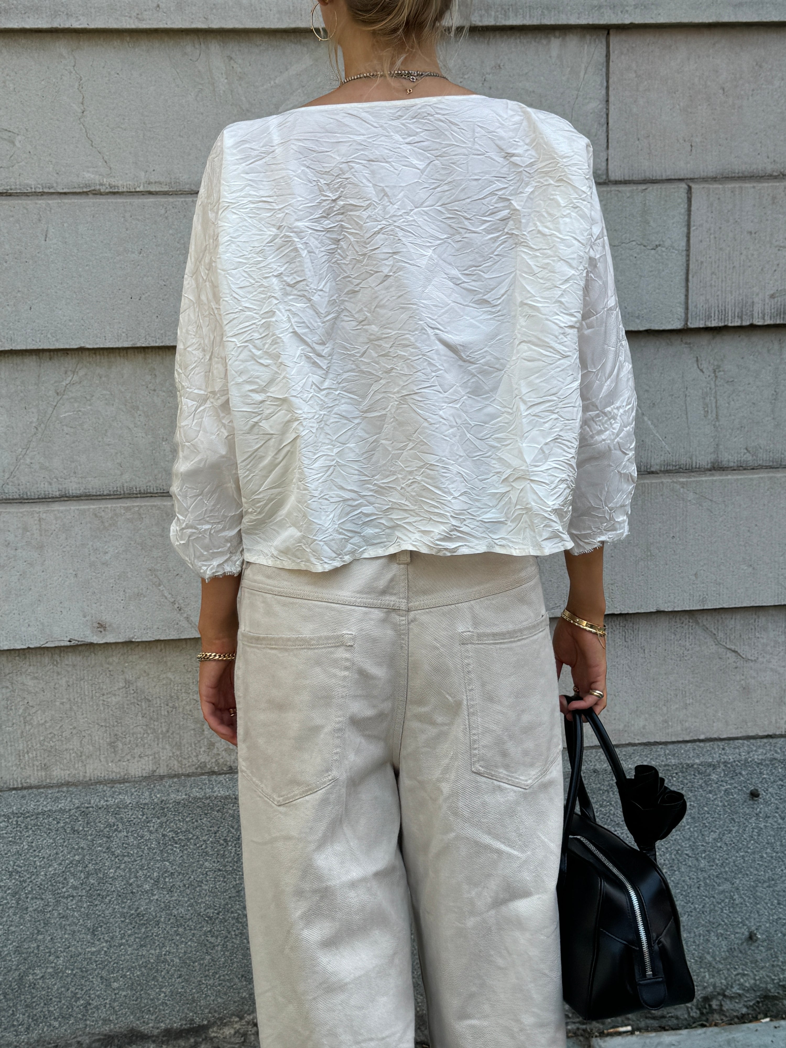 Daniela Gregis Taffeta Silk Lil Blouse Cream