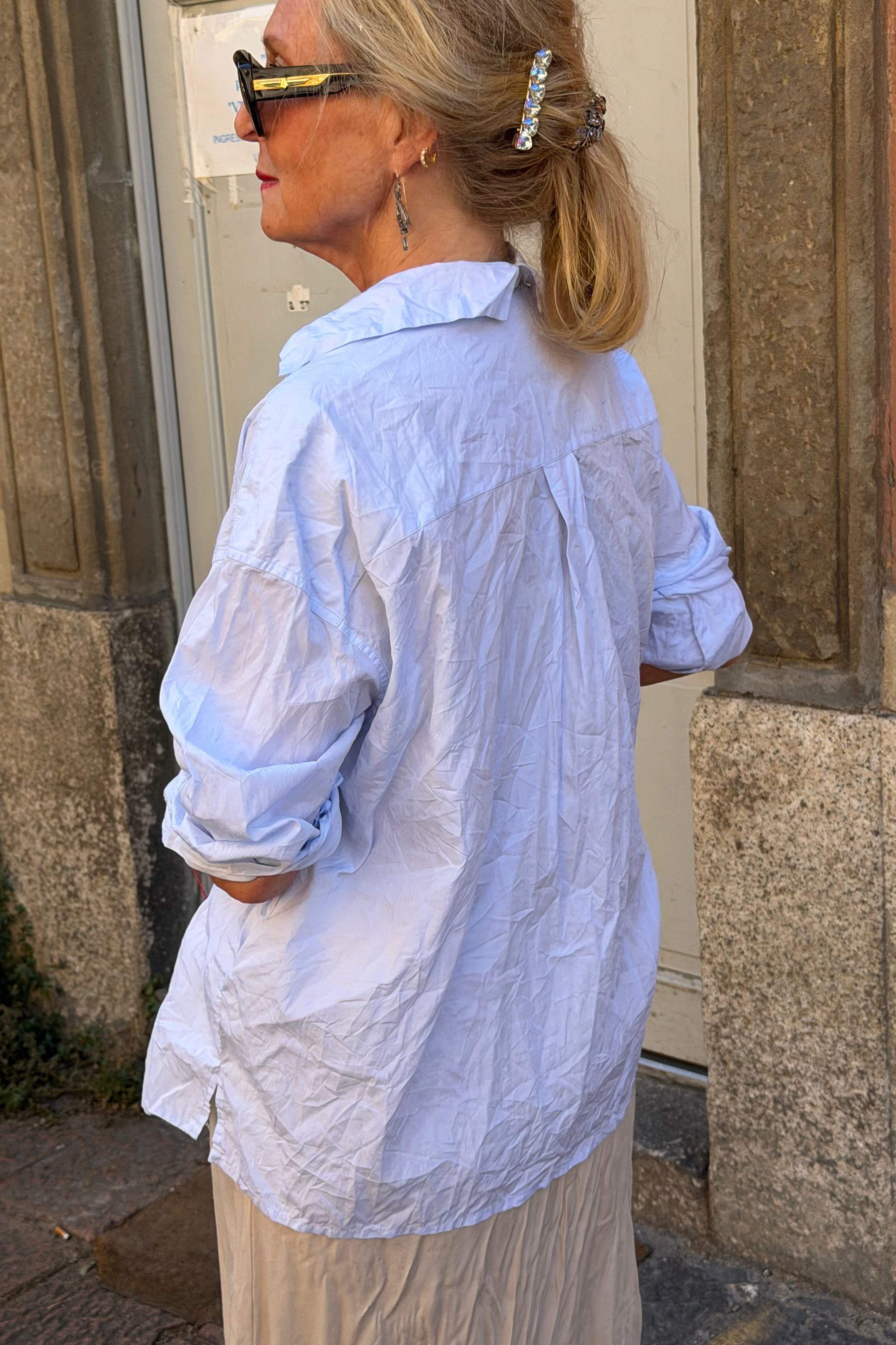 Daniela Gregis crispy lil cotton shirt in LightBlue