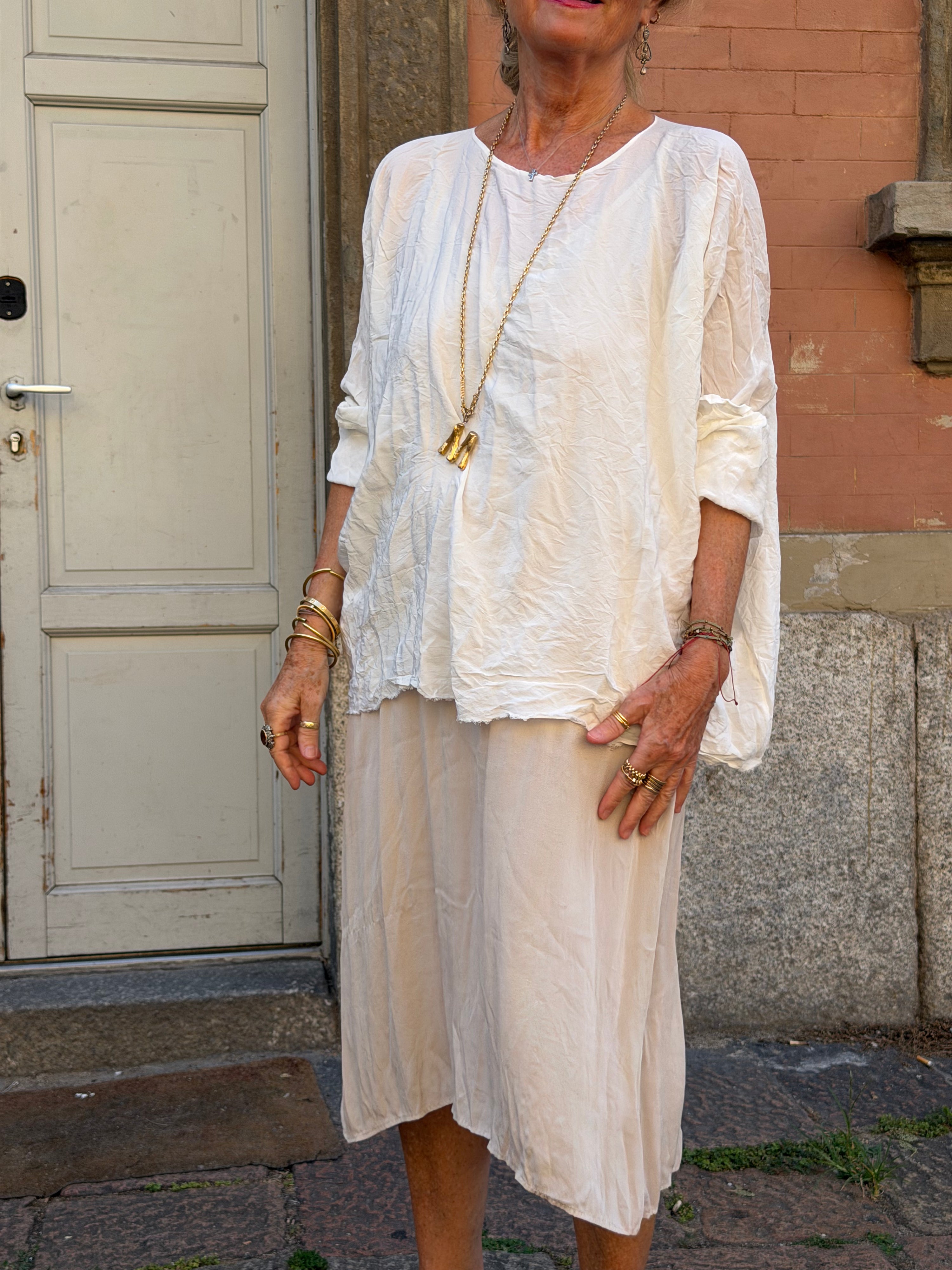 Daniela Gregis Longer silk top White