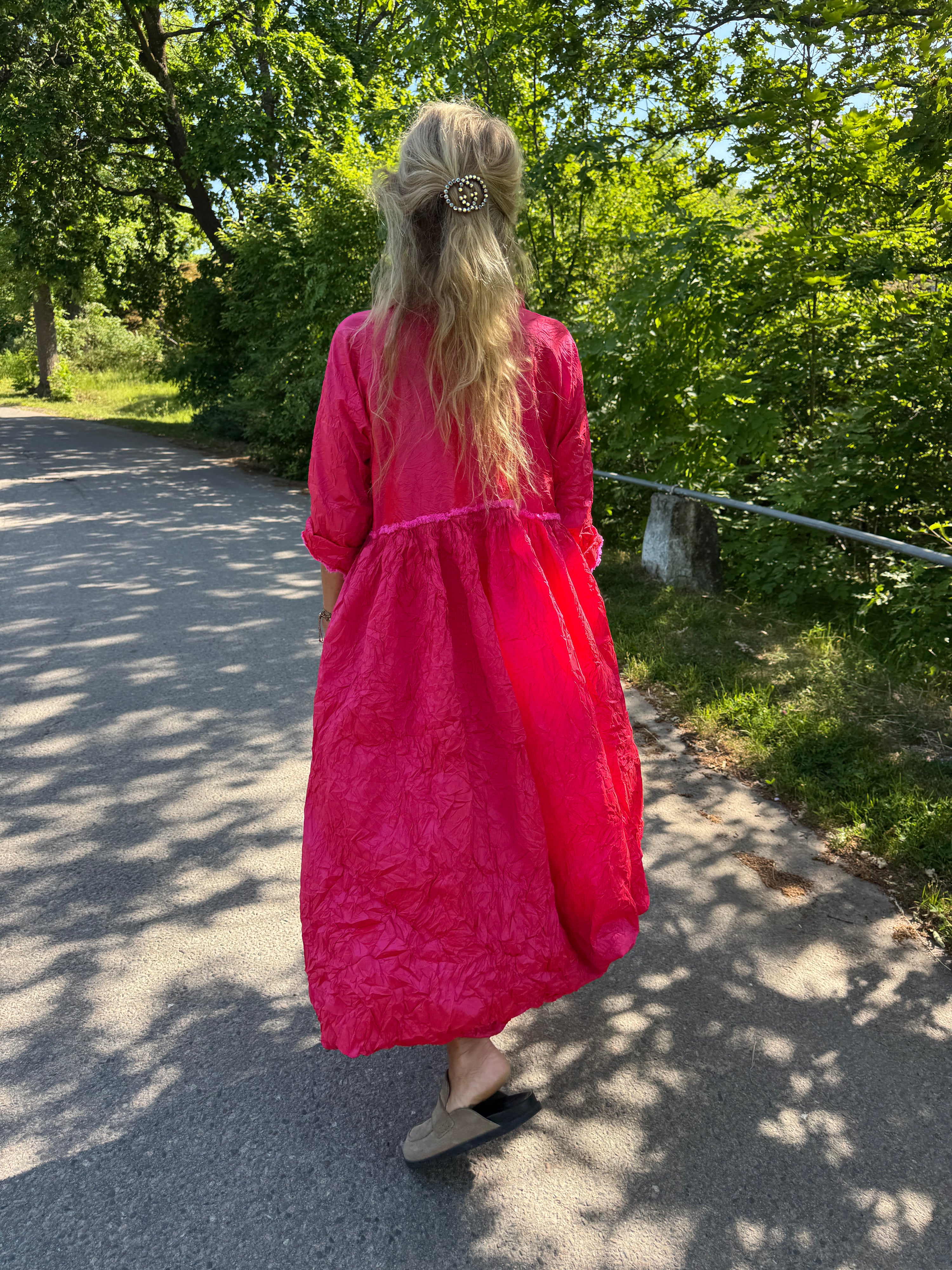 Daniela Gregis fuchsia taffeta dress