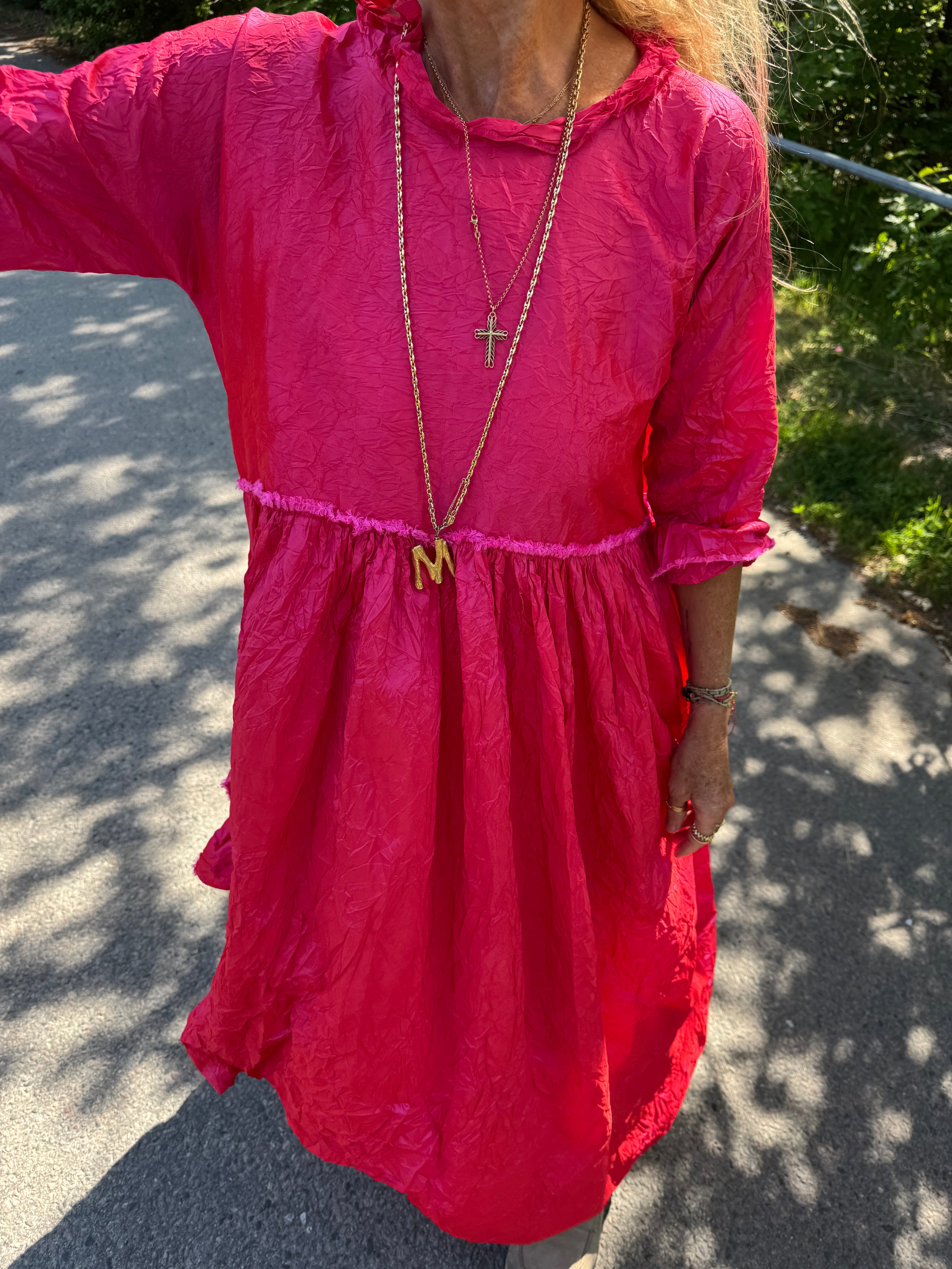 Daniela Gregis fuchsia taffeta dress