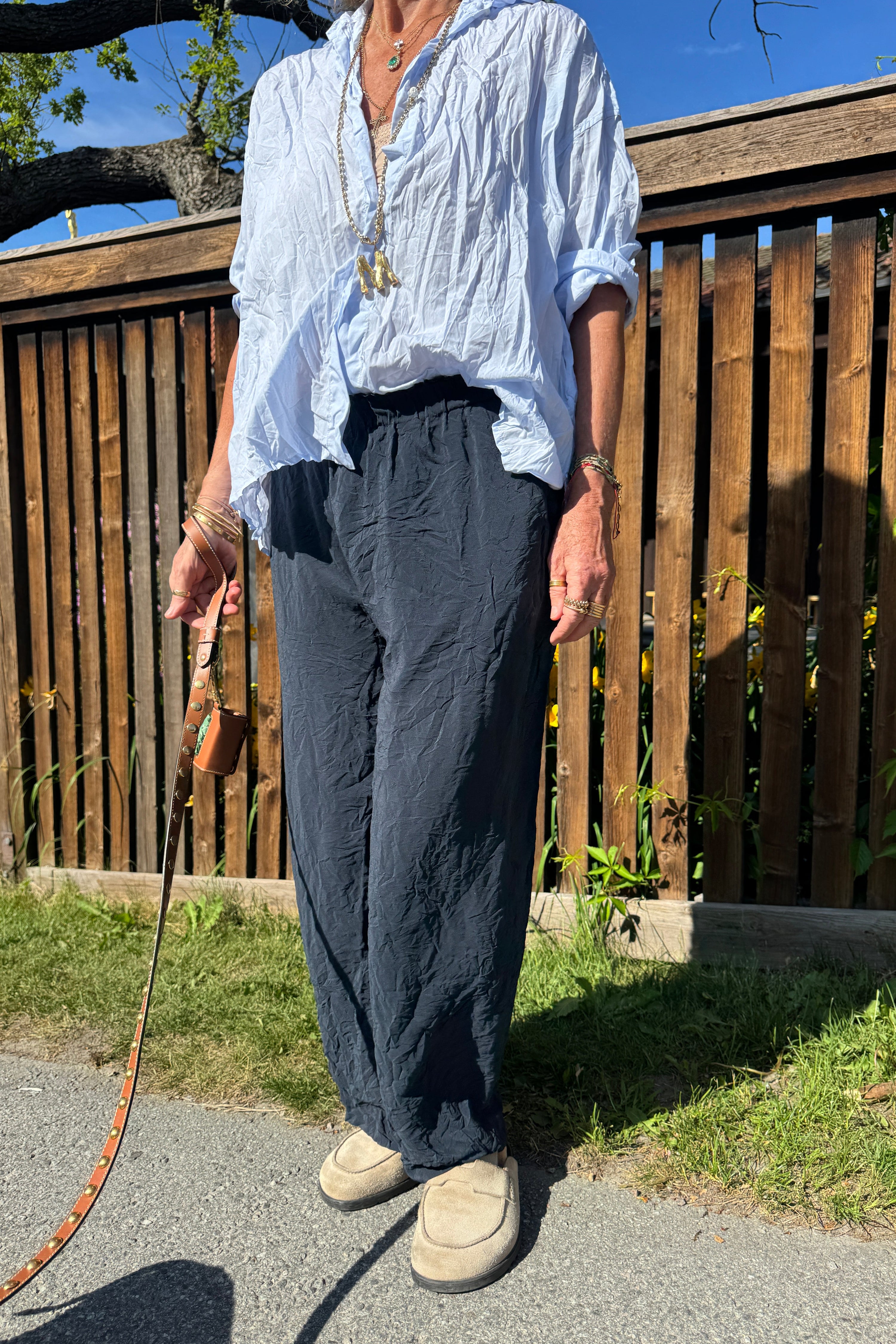 Daniela Gregis Silk Tornabuoni Pants in Navy