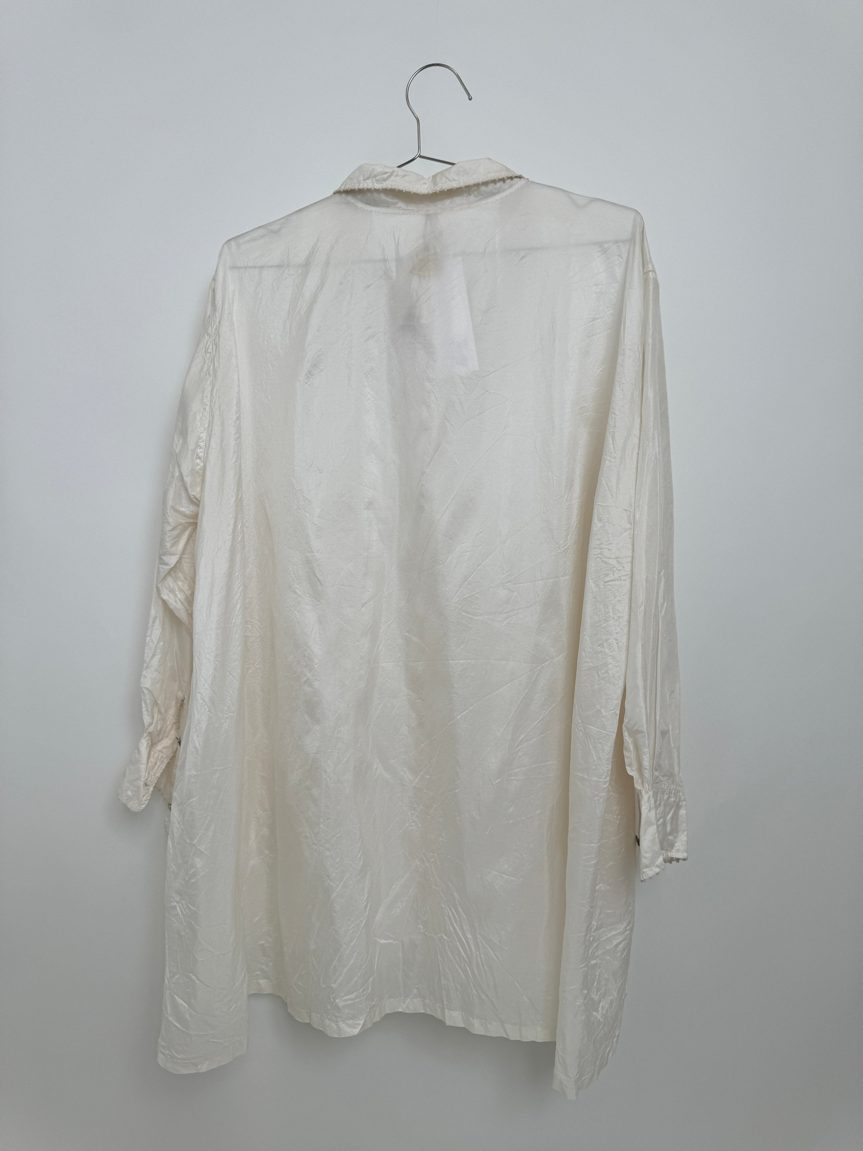 Pero silk side pocket shirt Cream