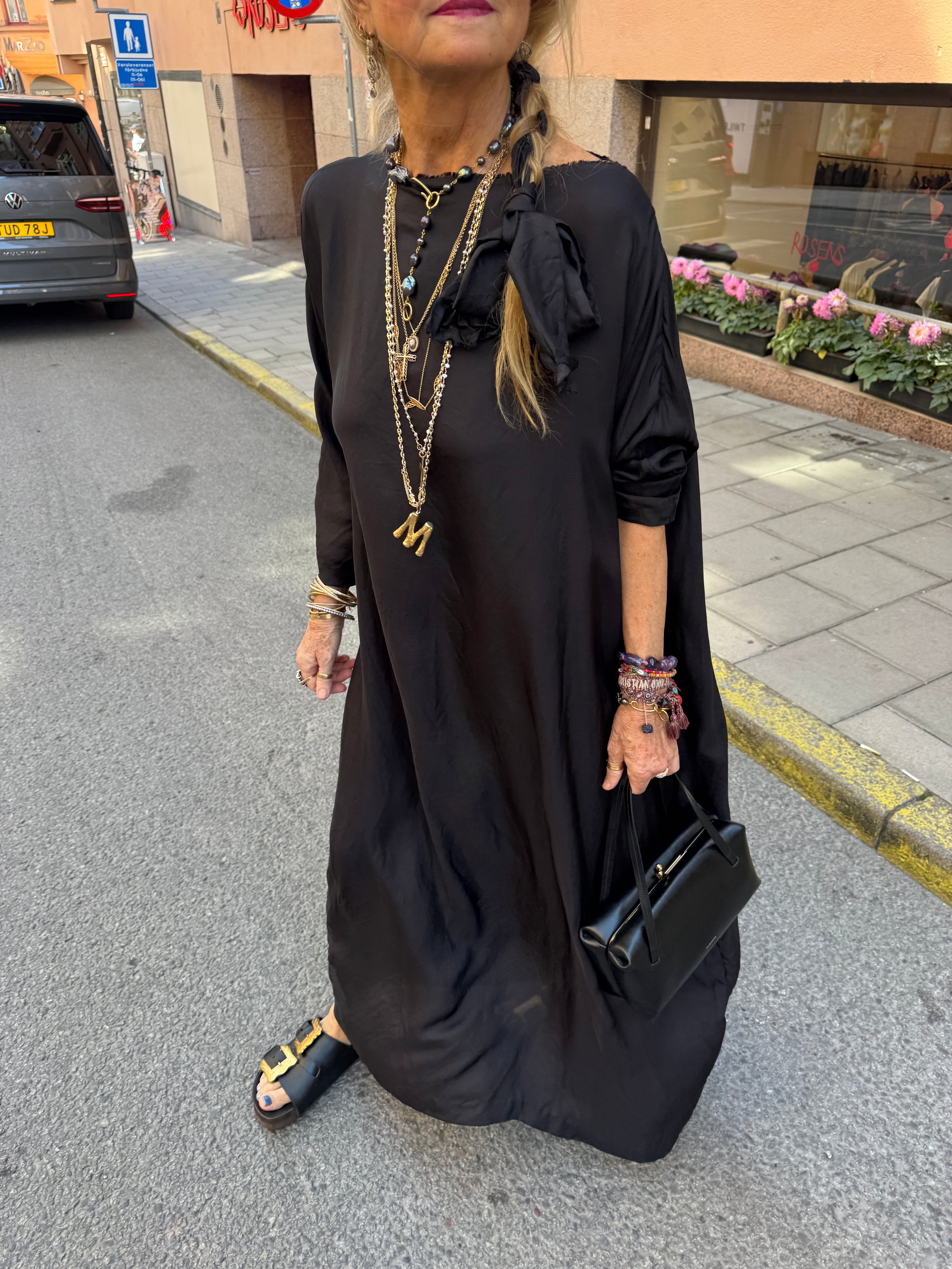 Daniela Gregis Manon Silk Twill Dress in Black