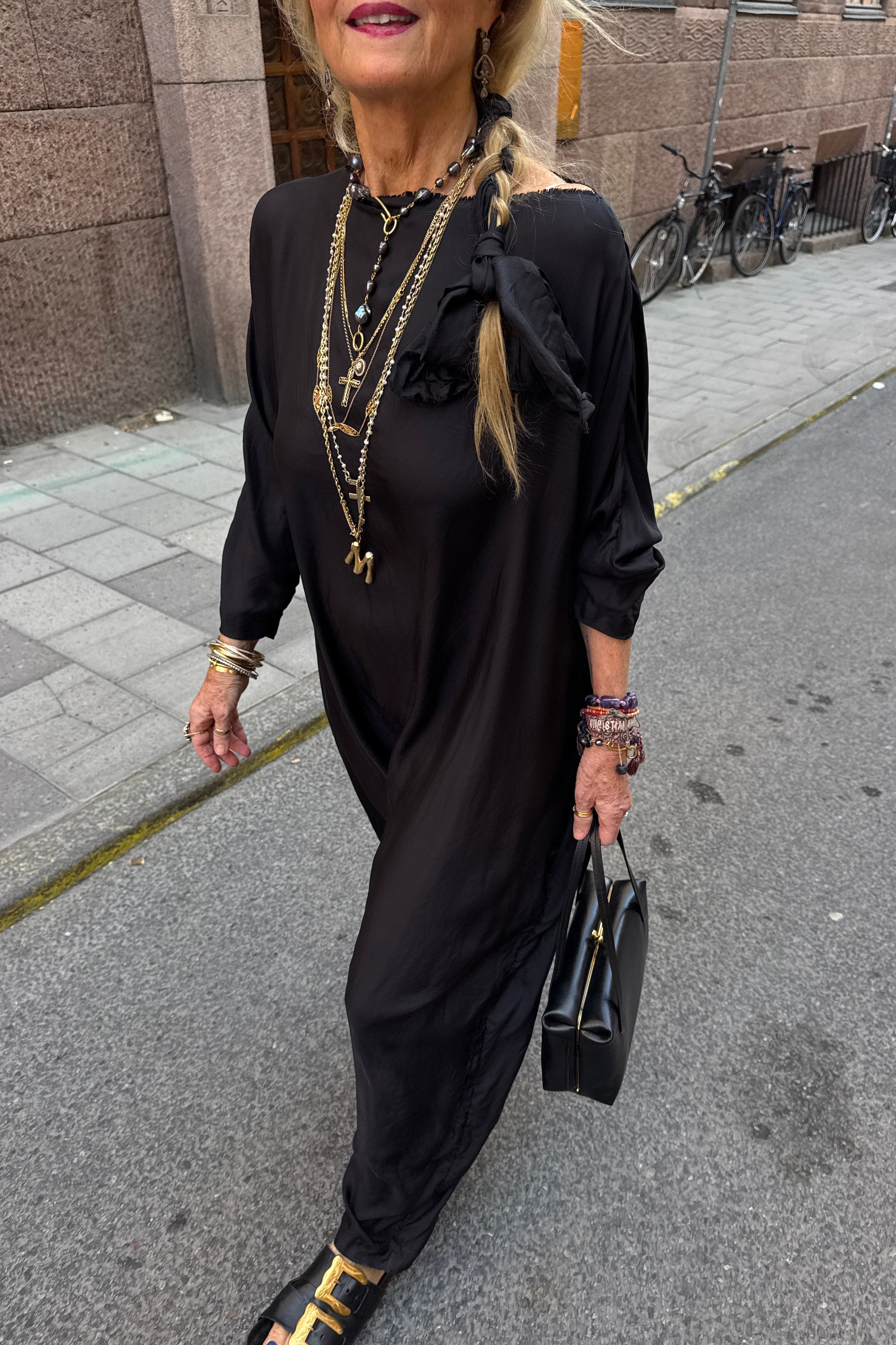 Daniela Gregis Manon Silk Twill Dress in Black