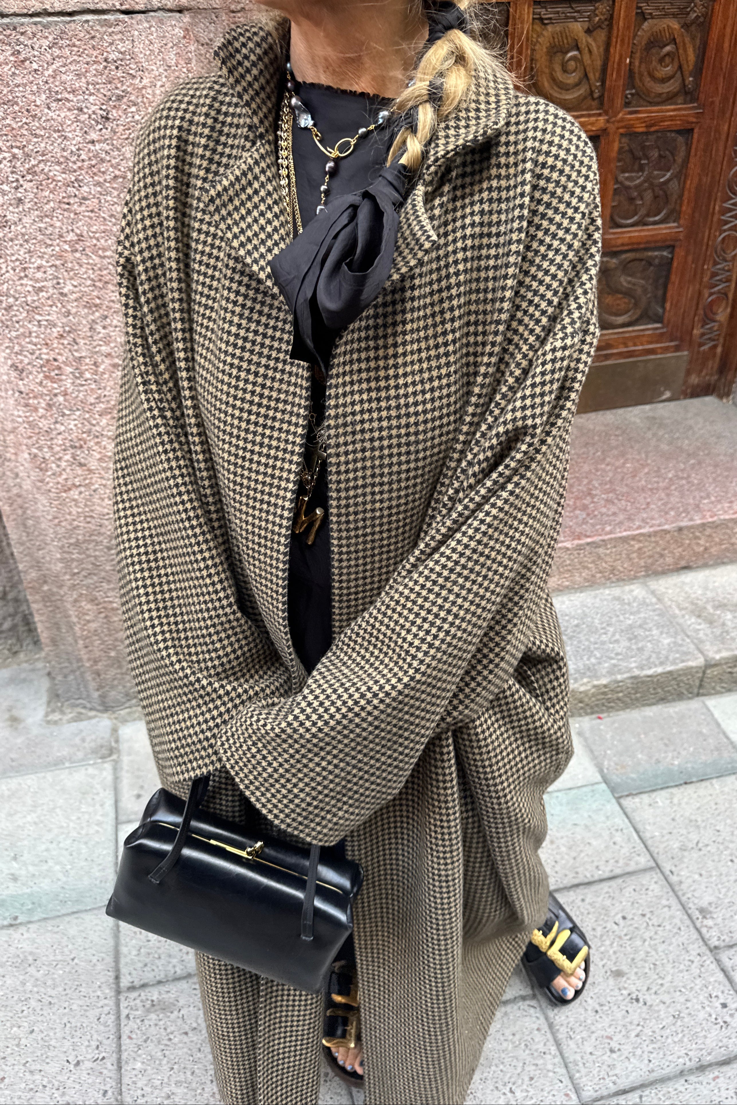 Daniela Gregis Artist Coat Checked Wool