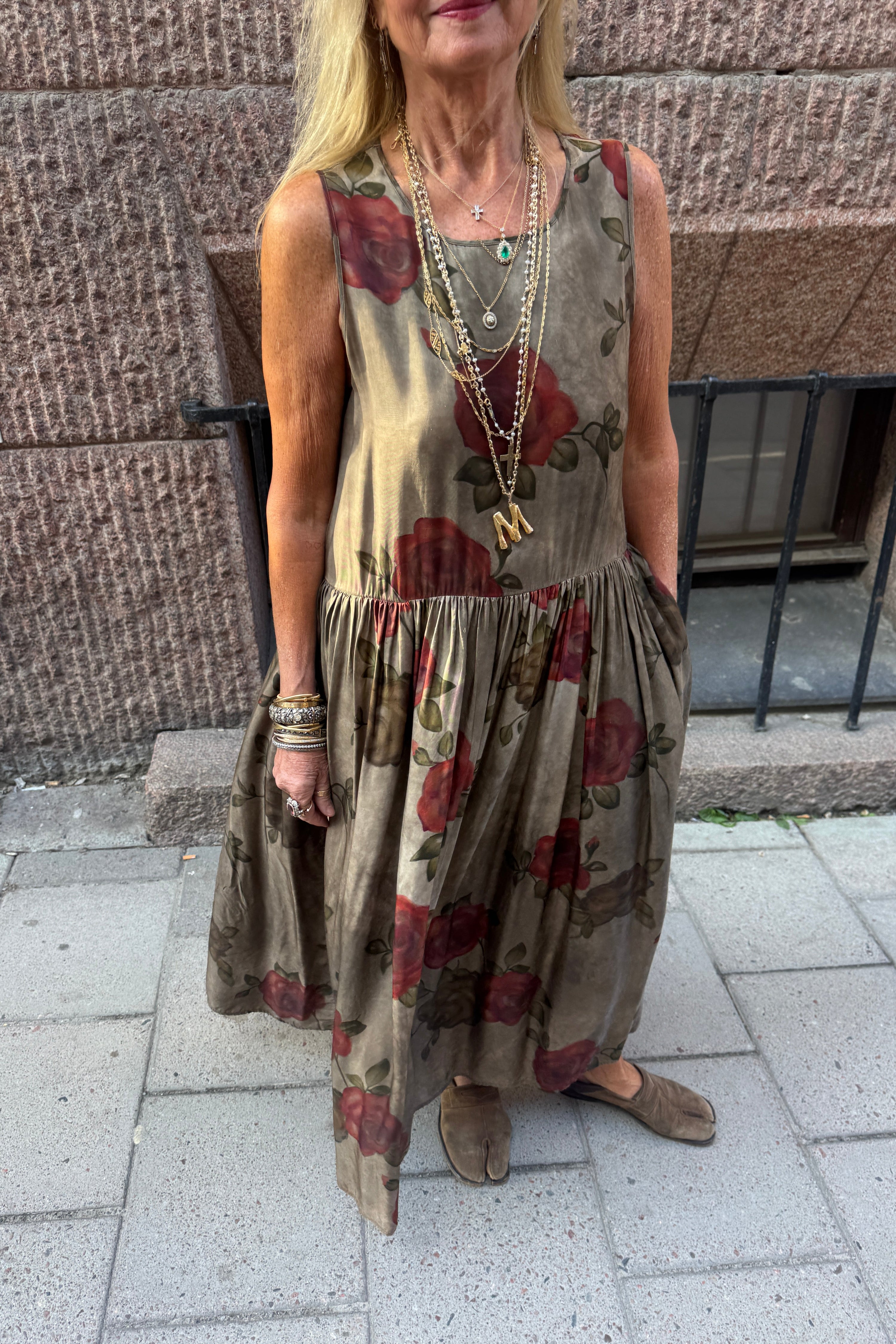 Uma Wang Rose dress Khaki