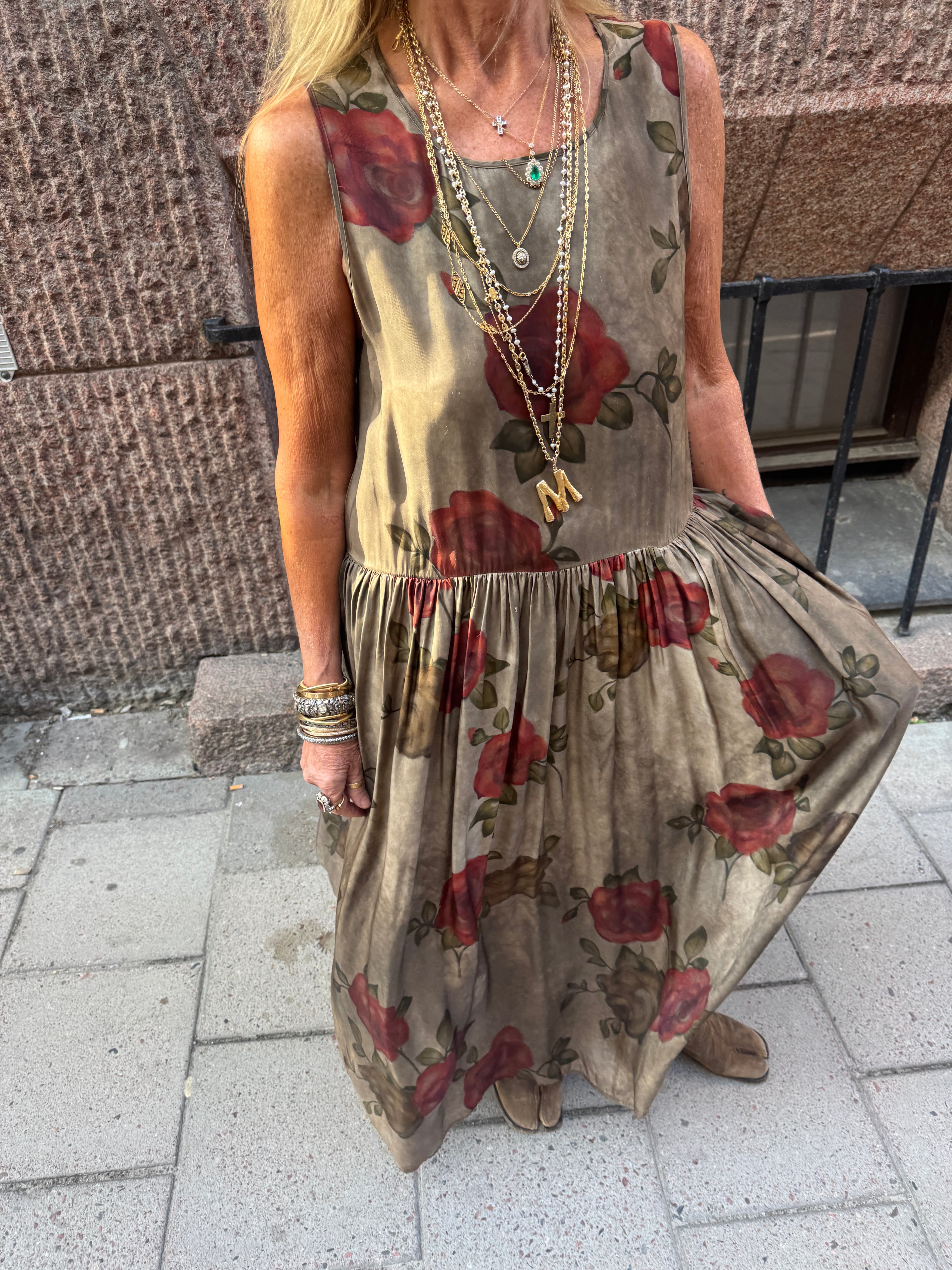 Uma Wang Rose dress Khaki