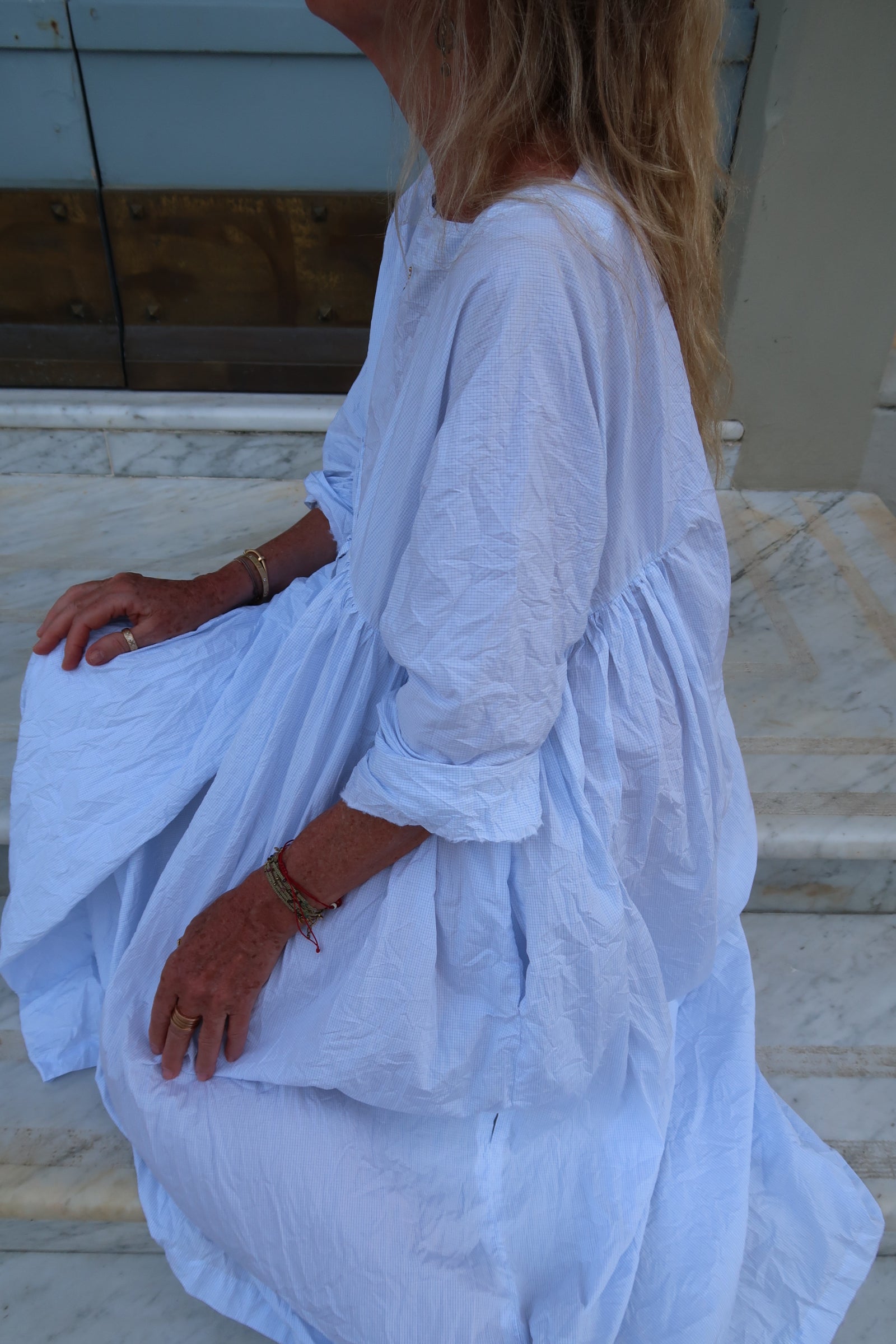 Daniela Gregis crispy cotton blue dress