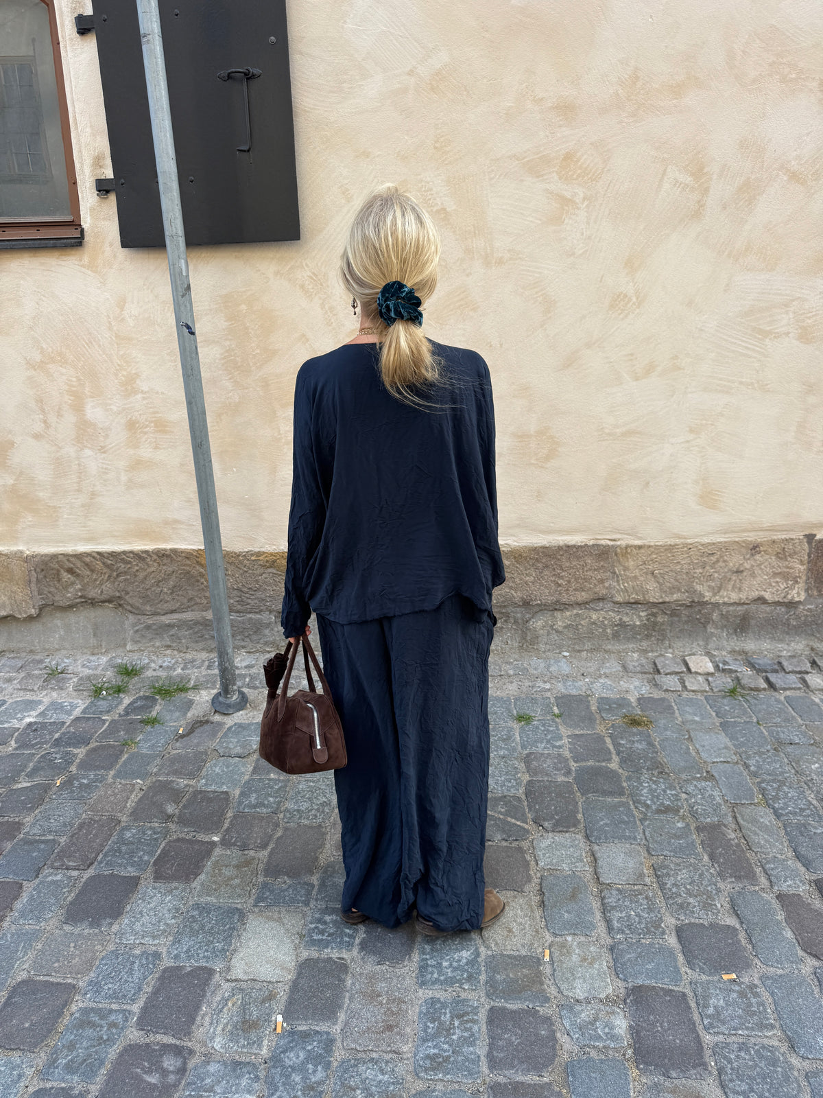Daniela Gregis Longer silk top Navy