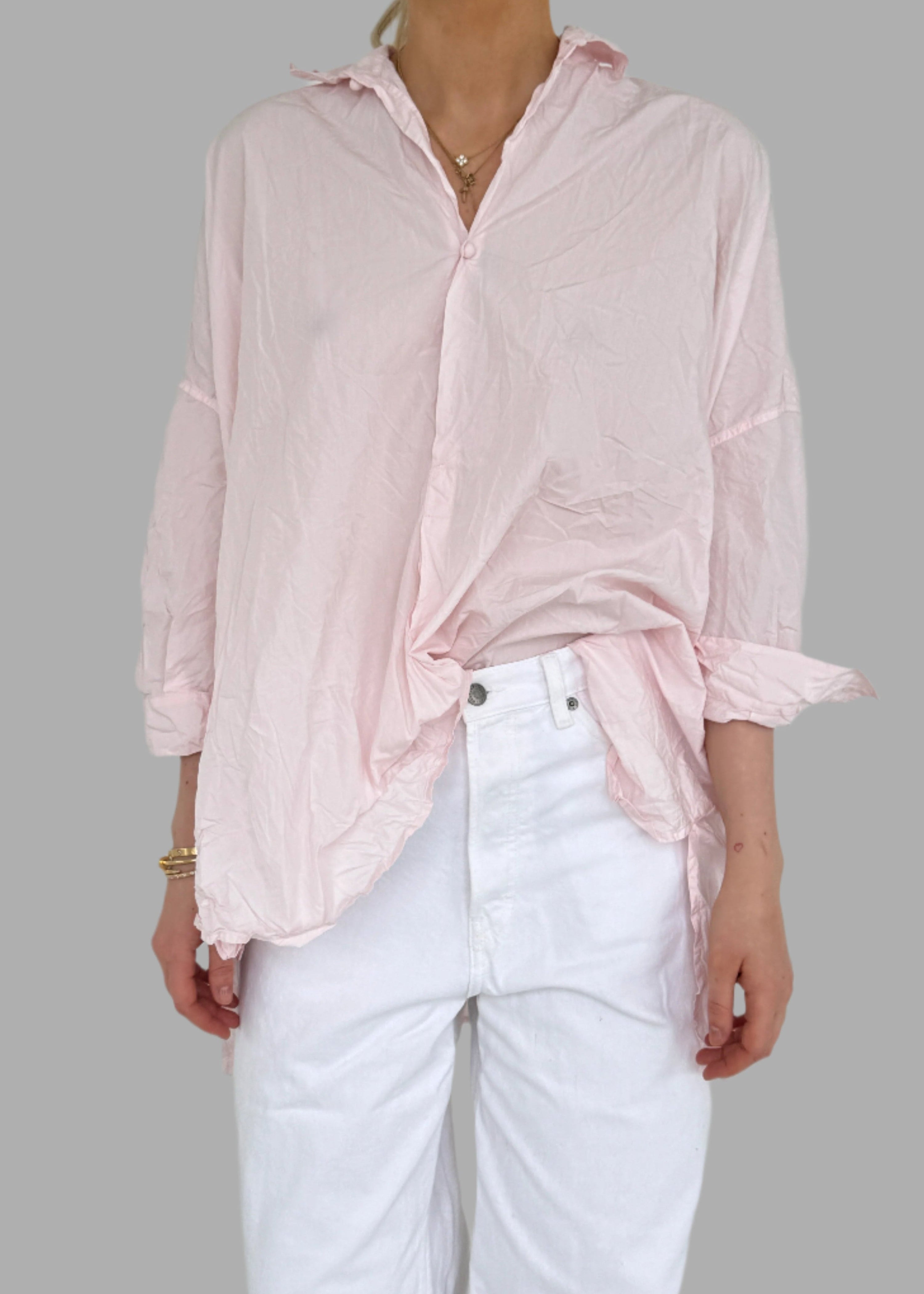 Daniela Gregis crispy cotton MMM blouse in pinkish