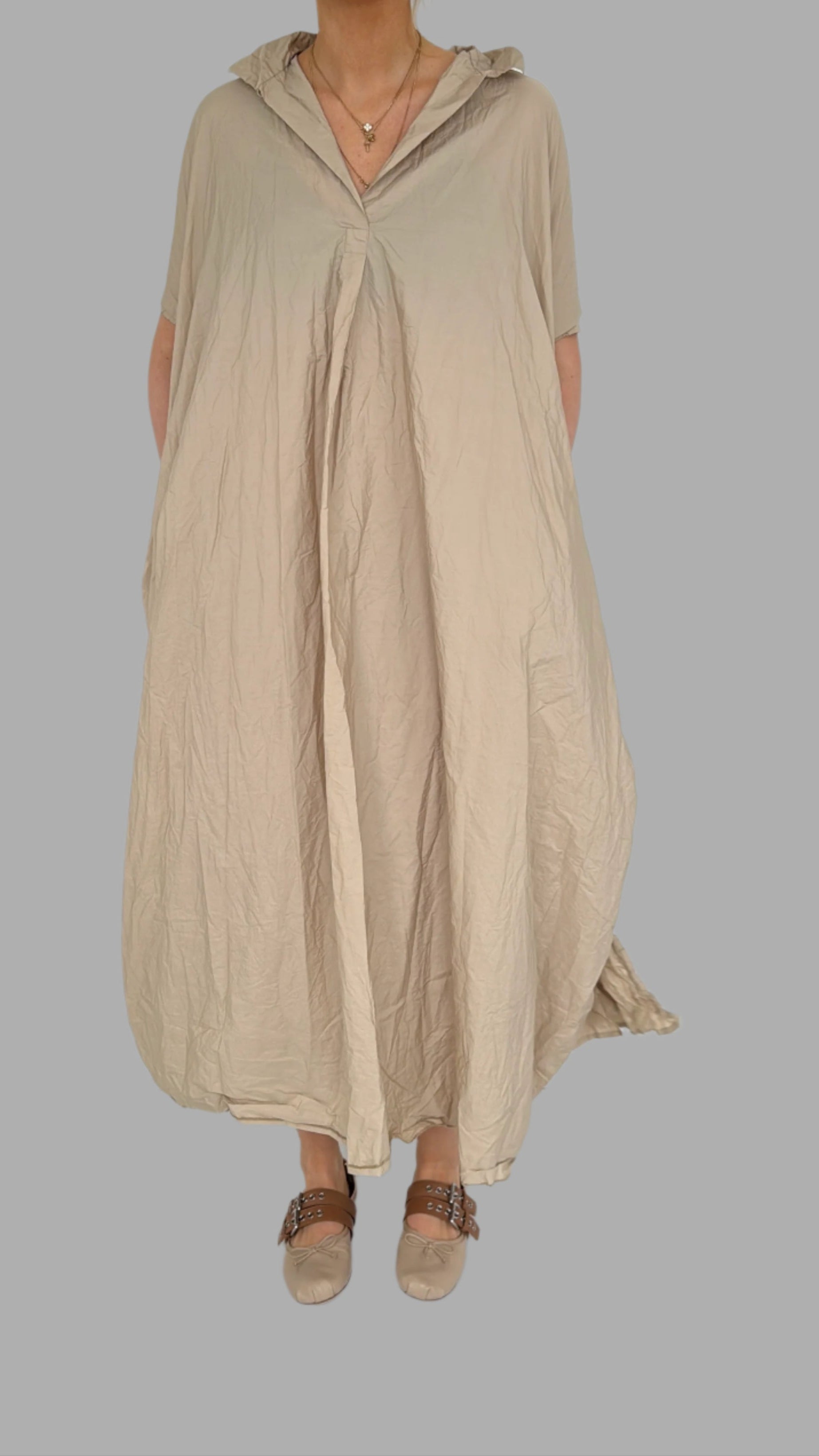 Daniela Gregis Crispy cotton Lena dress beige