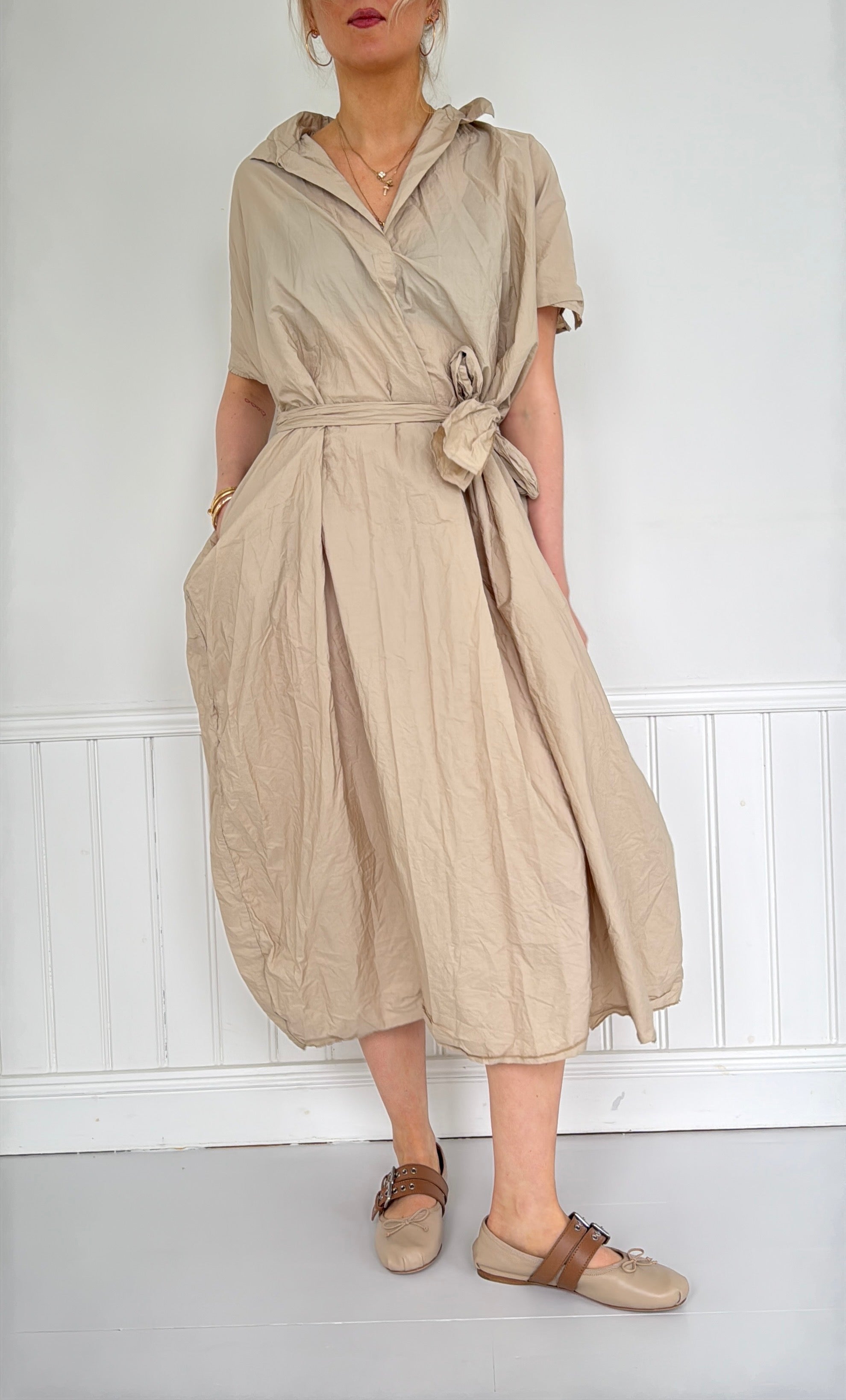Daniela Gregis Crispy cotton Lena dress beige