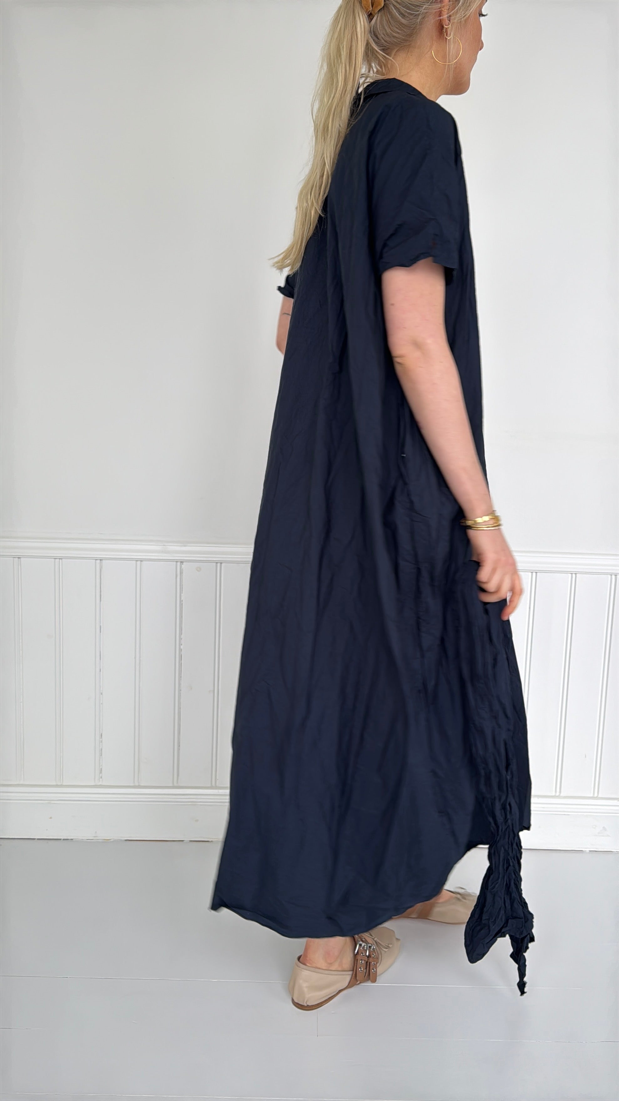 Daniela Gregis Crispy cotton Lena dress navy