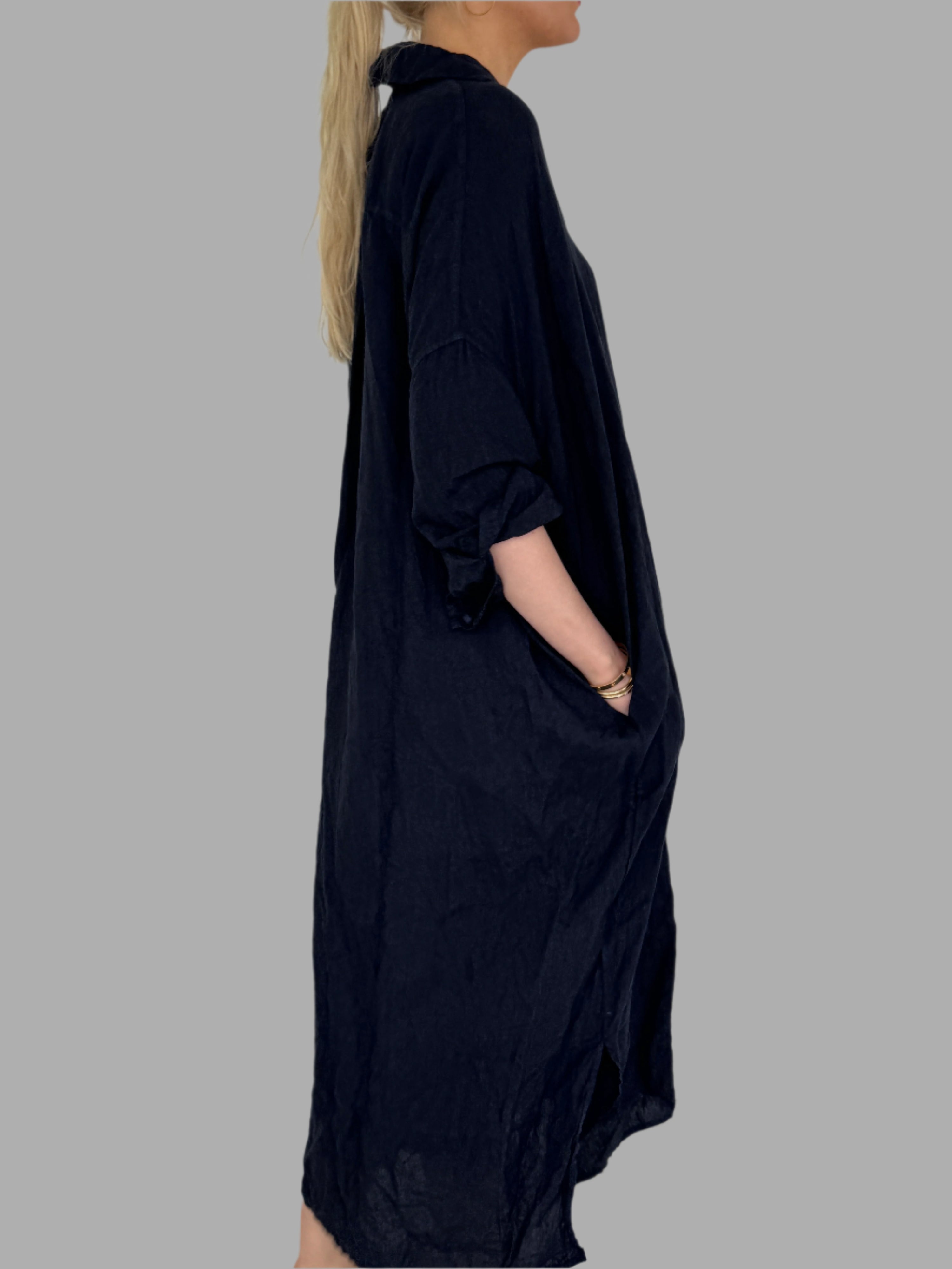 Daniela Gregis Forte dei Marmi linnen dress Navy