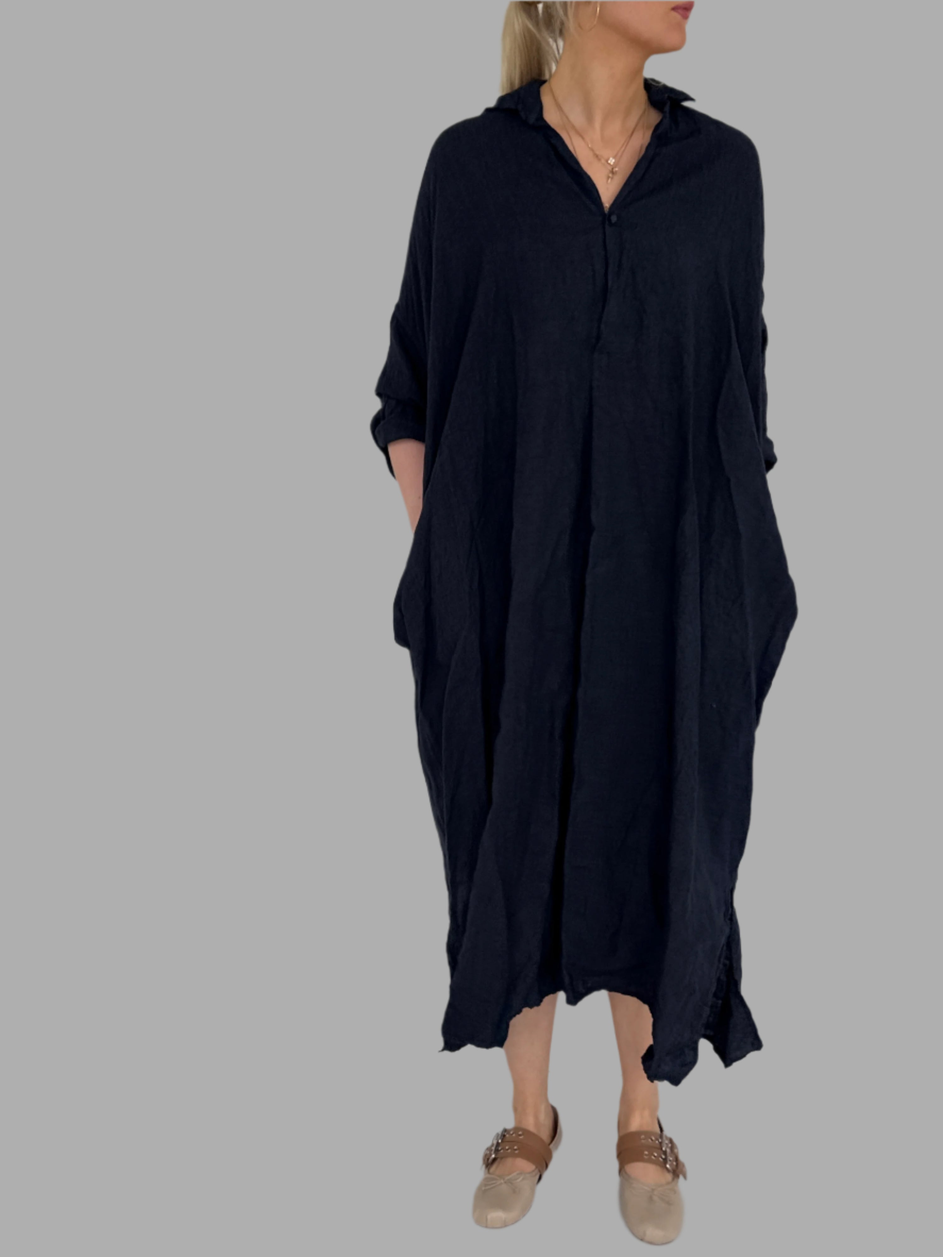 Daniela Gregis Forte dei Marmi linnen dress Navy