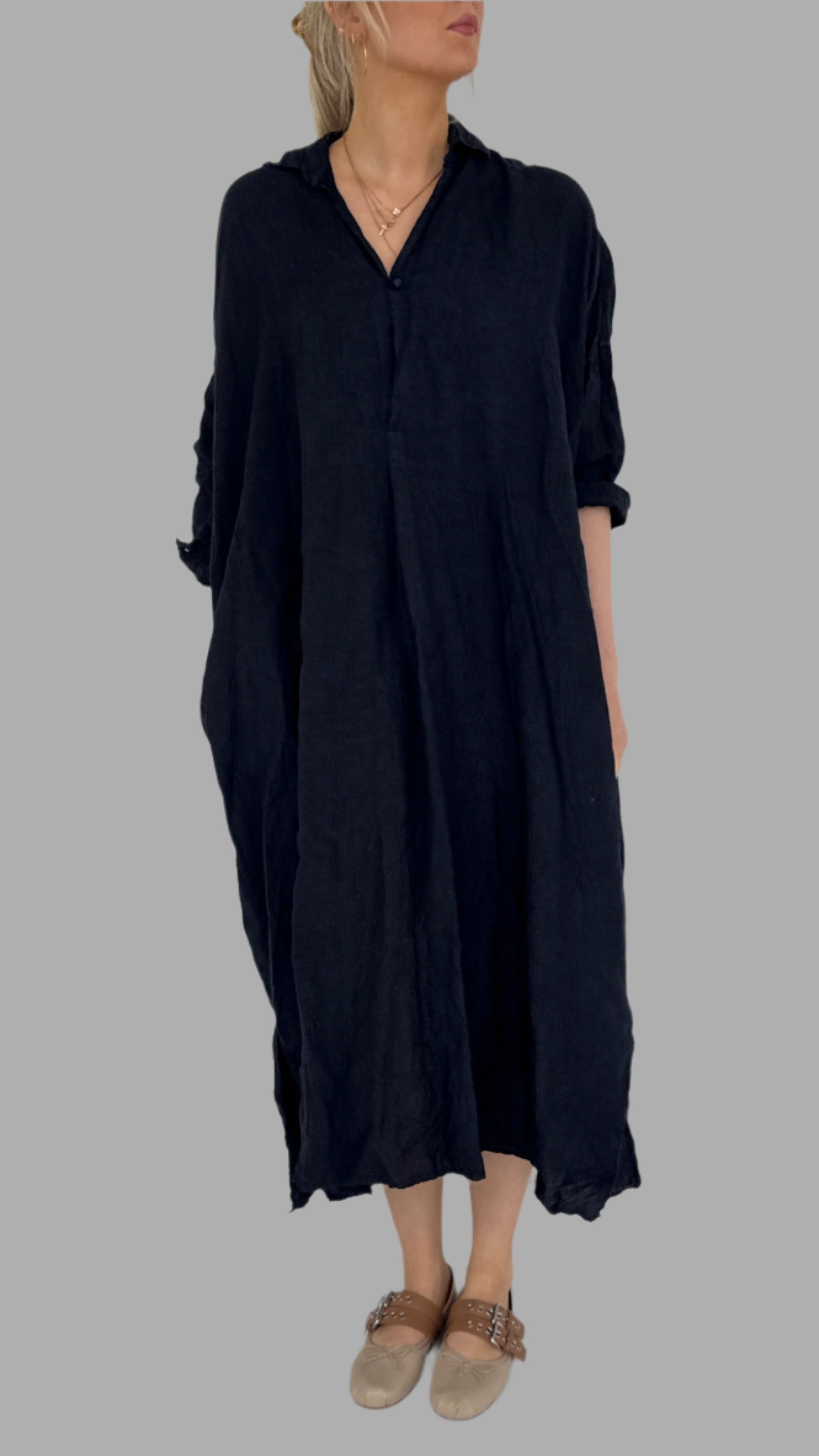 Daniela Gregis Forte dei Marmi linnen dress Navy
