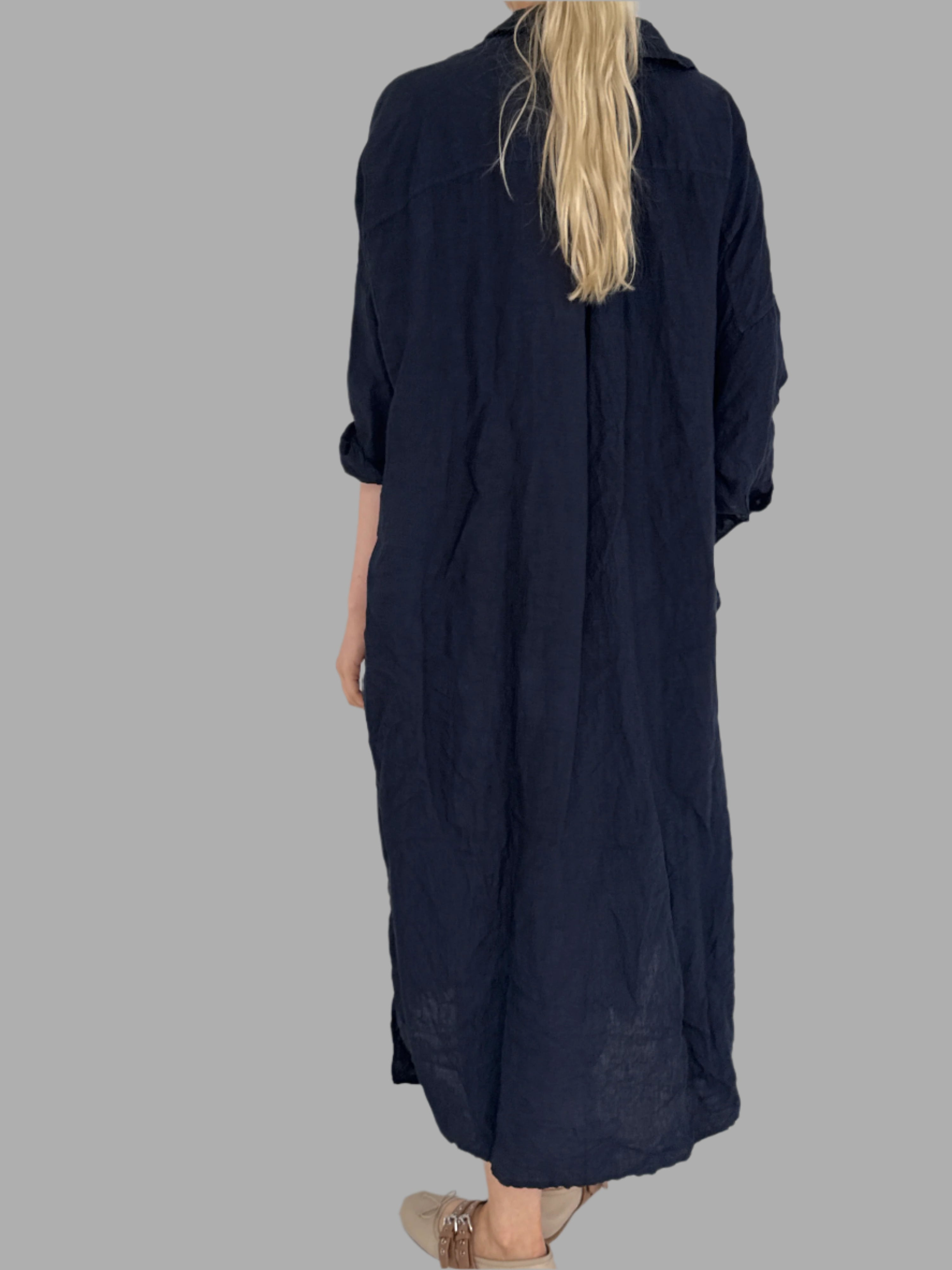 Daniela Gregis Forte dei Marmi linnen dress Navy