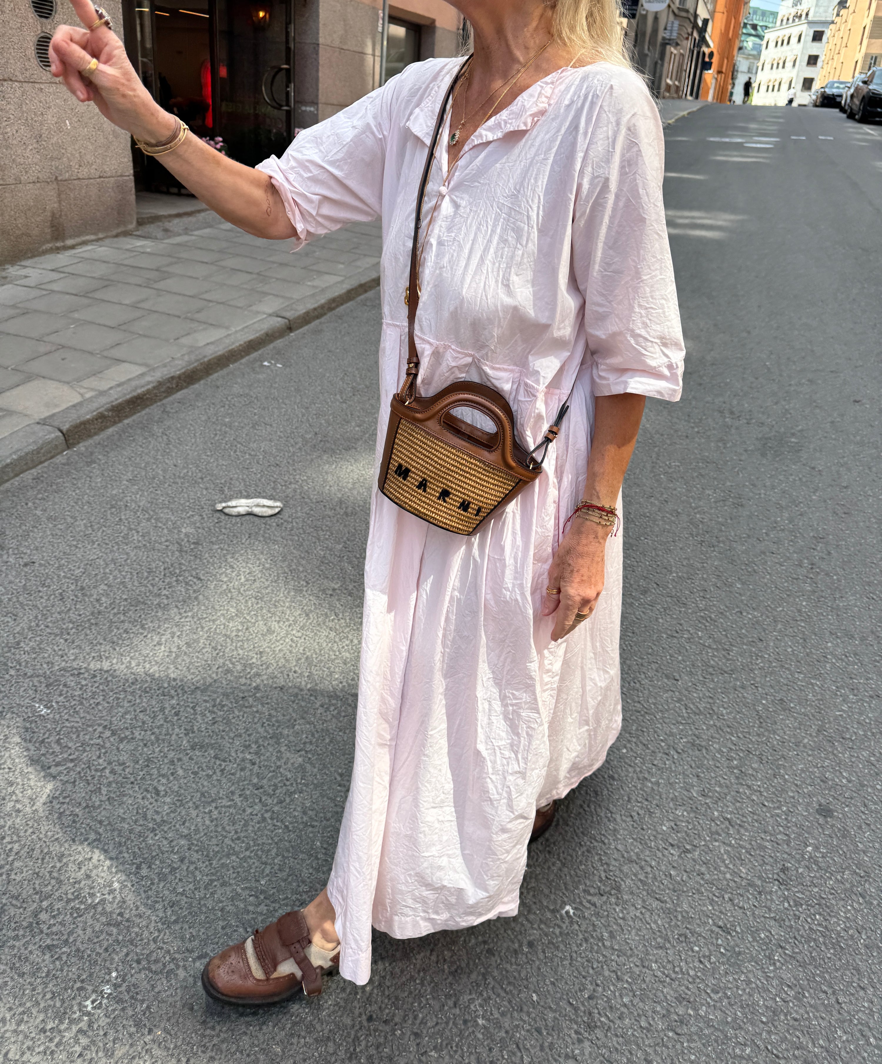 Daniela Gregis Madeleine dress in crispy cotton Blush