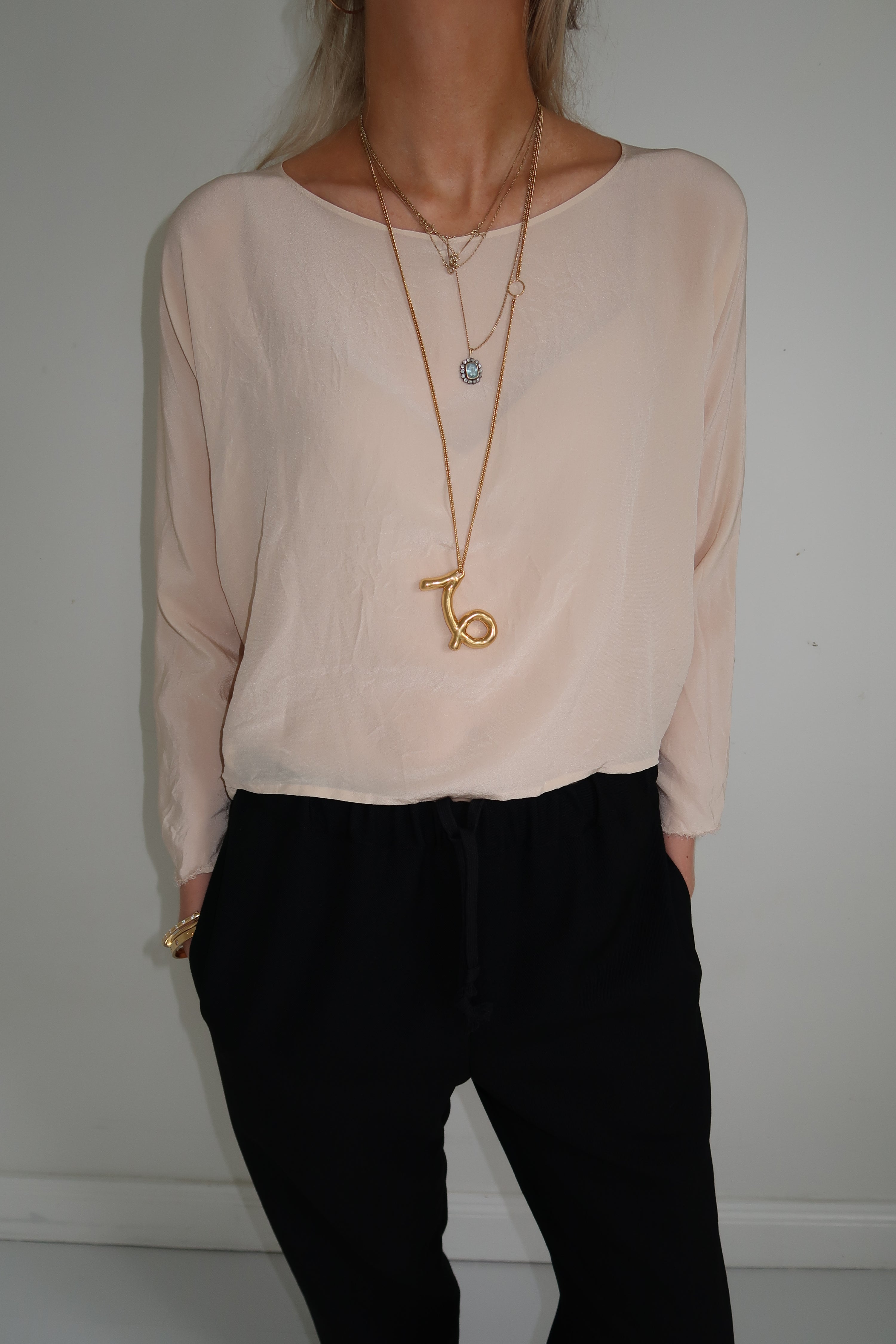 Daniela Gregis lil silk top Beige