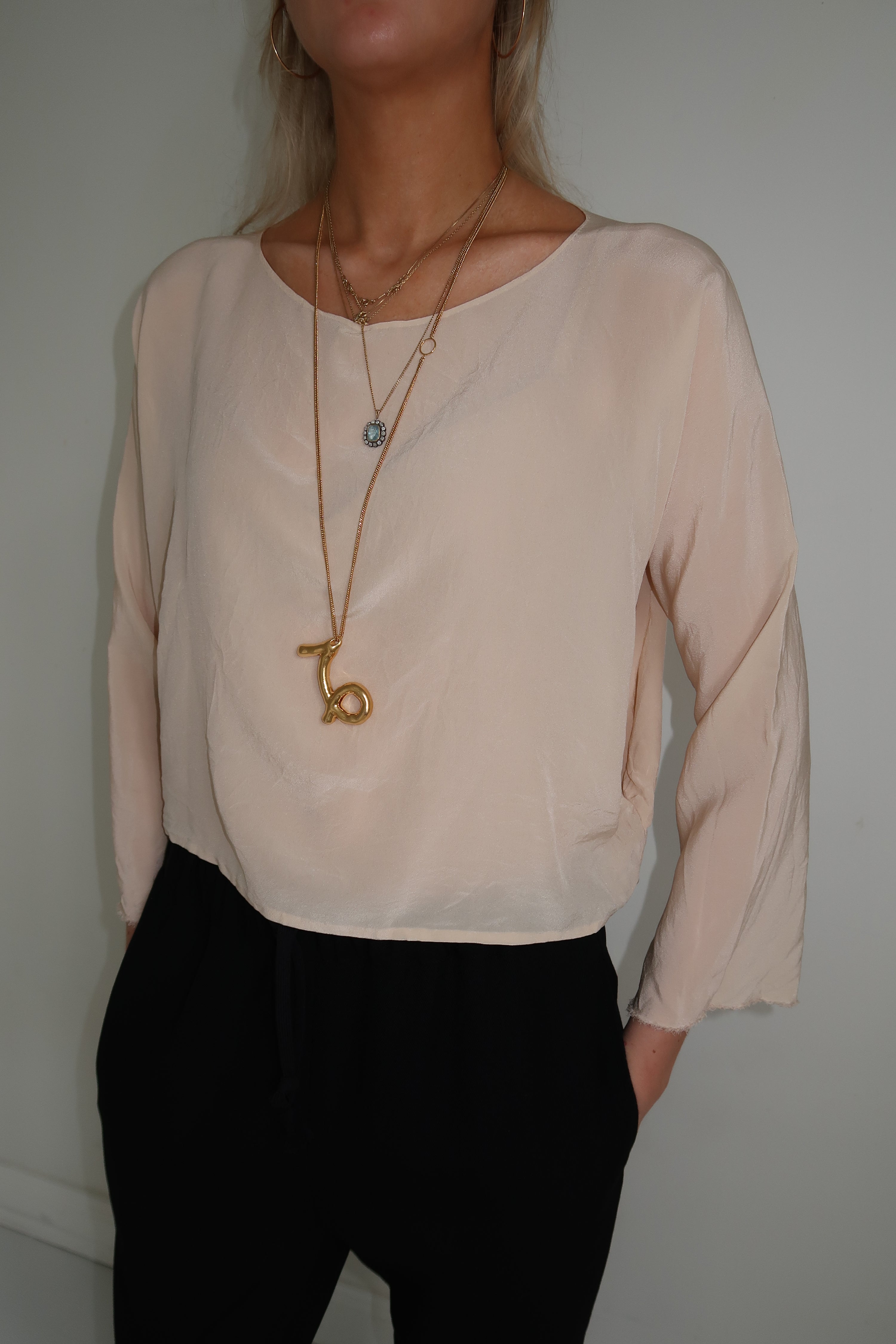 Daniela Gregis lil silk top Beige