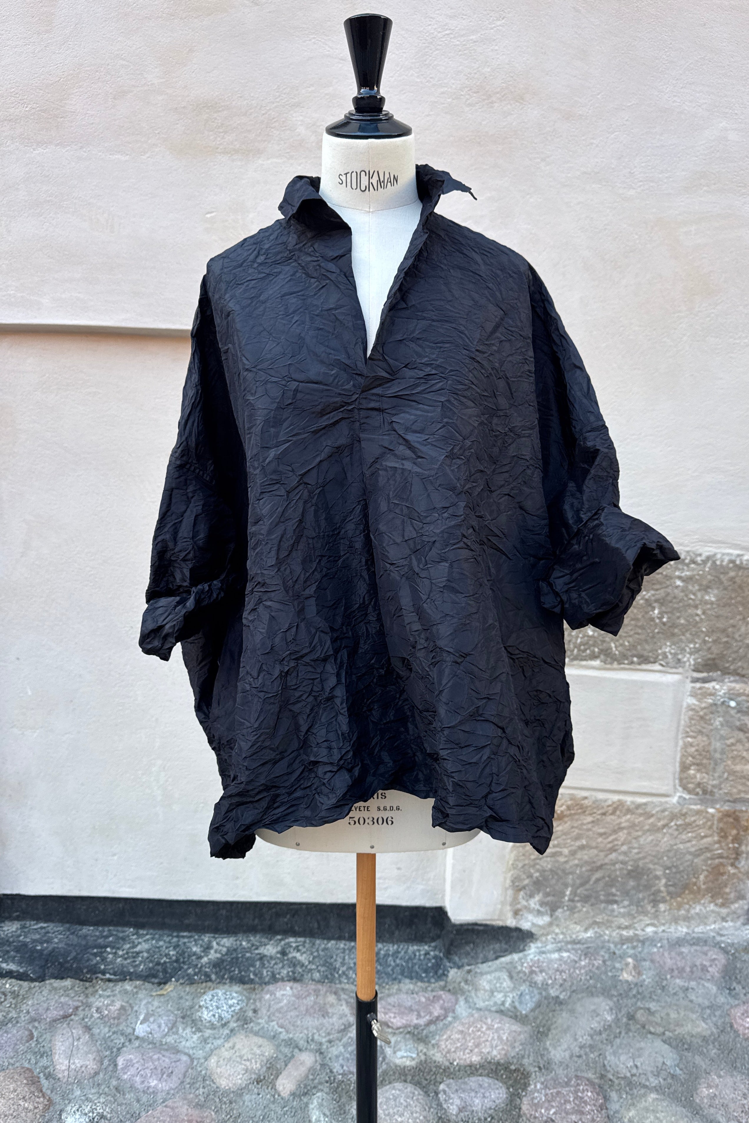 Daniela Gregis Silk Taffeta Venice Blouse - Black