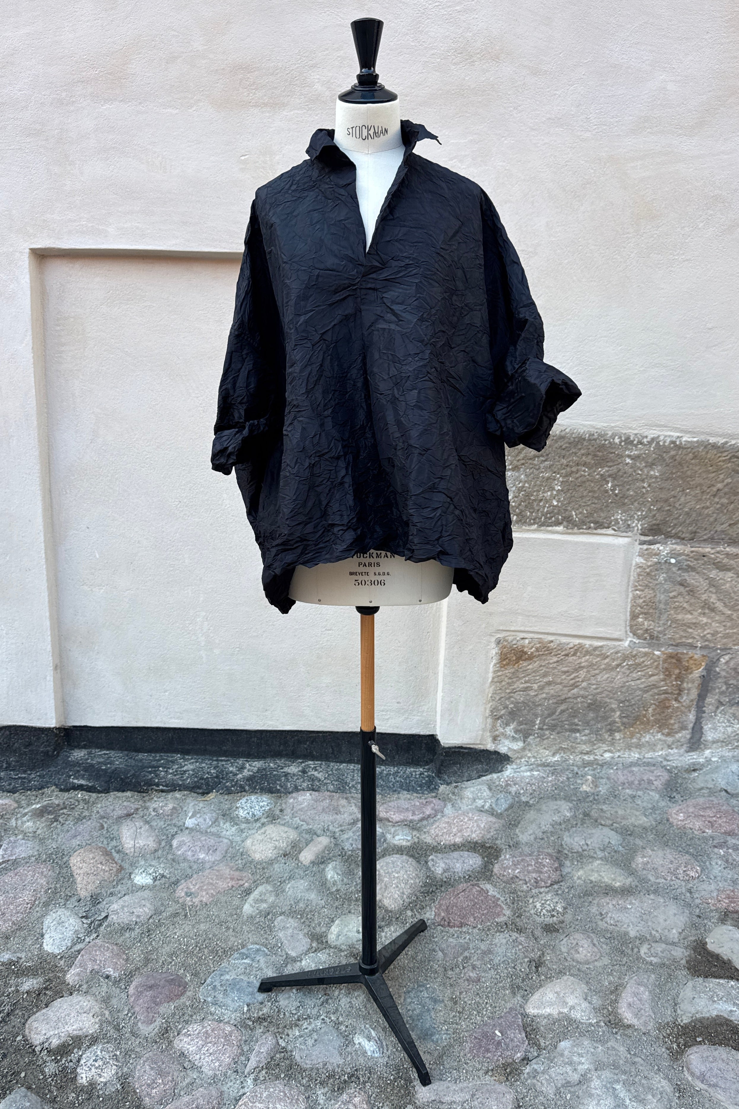 Daniela Gregis Silk Taffeta Venice Blouse - Black