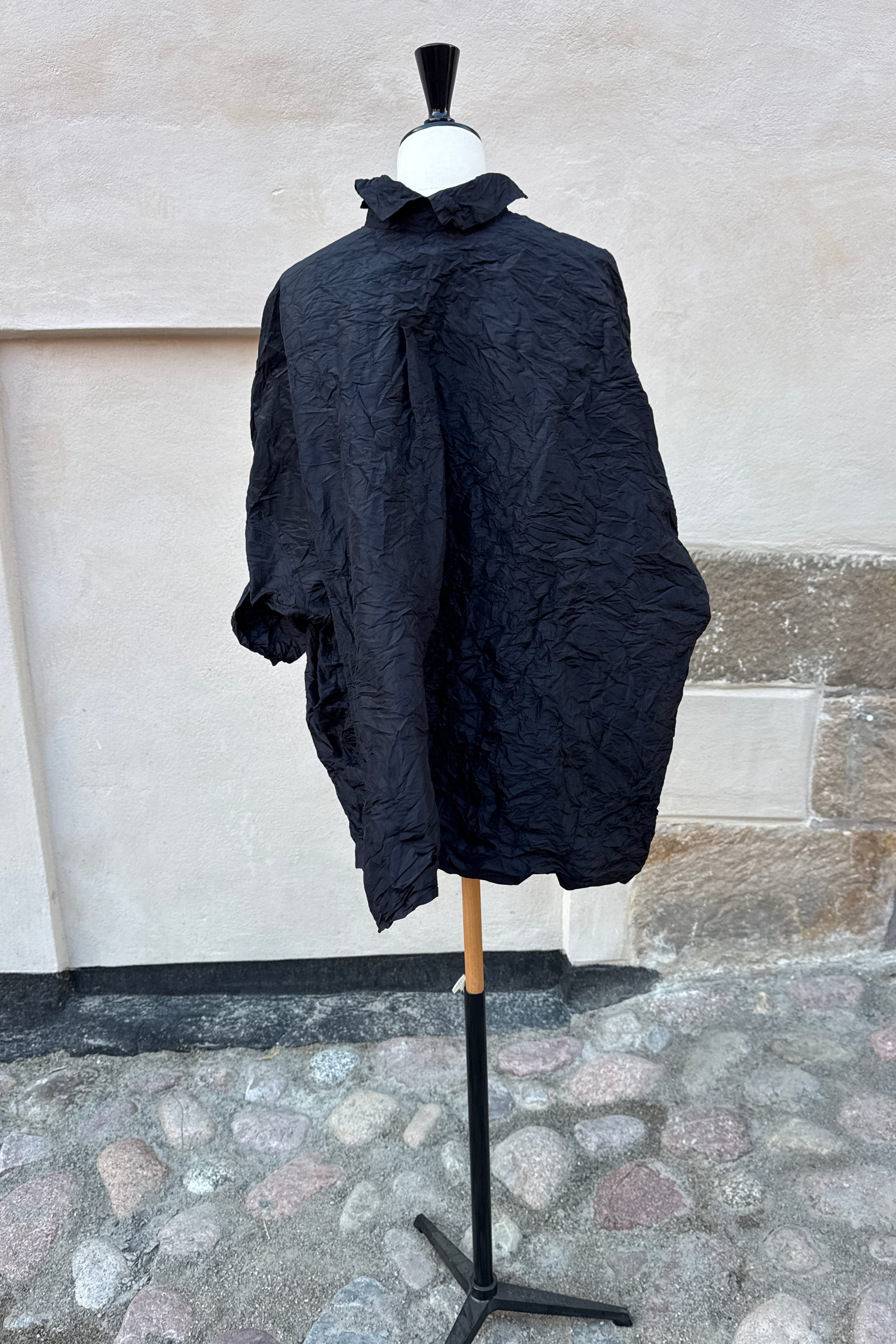 Daniela Gregis Silk Taffeta Venice Blouse - Black