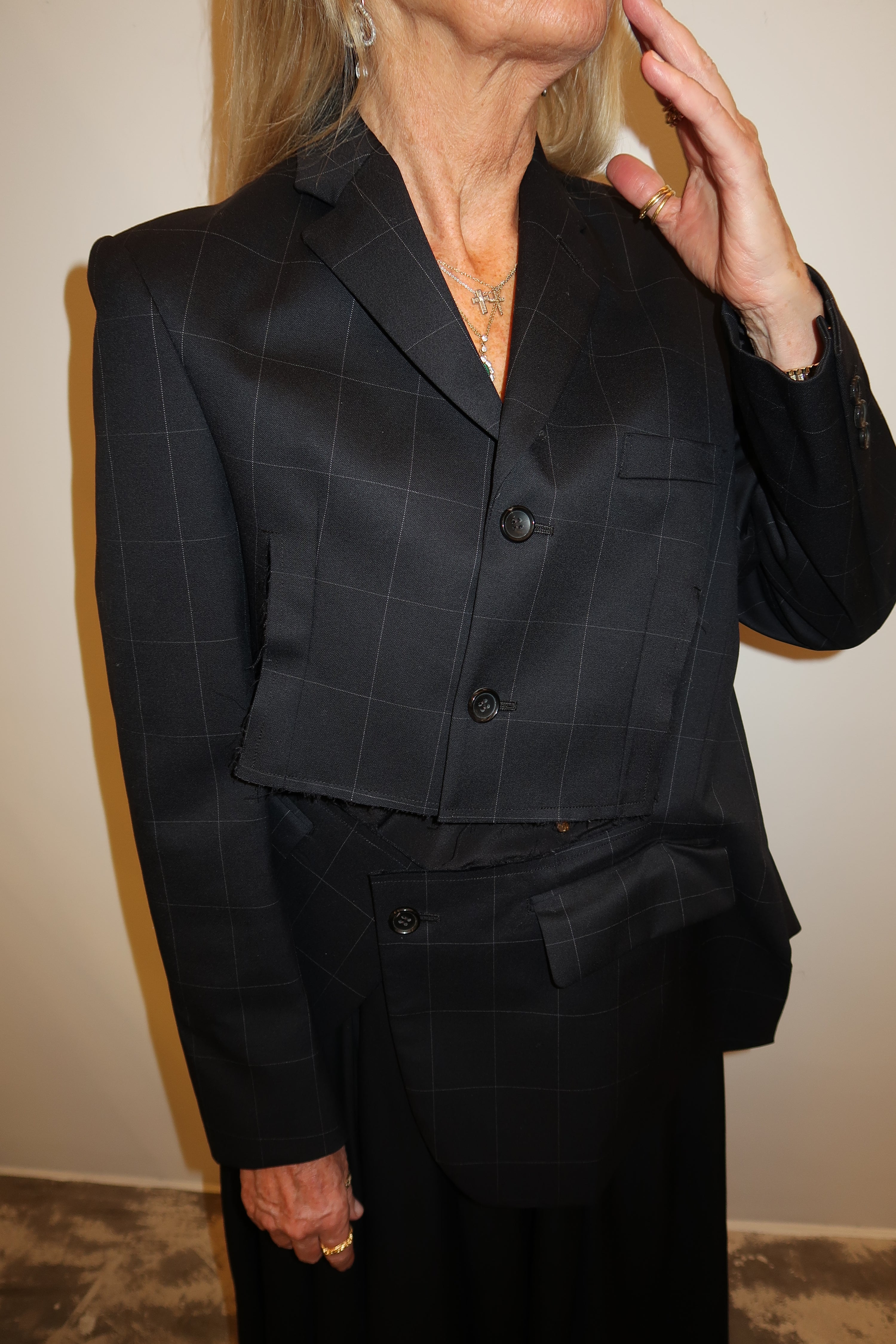 Comme des Garçons Windowpane Deconstructed Jacket
