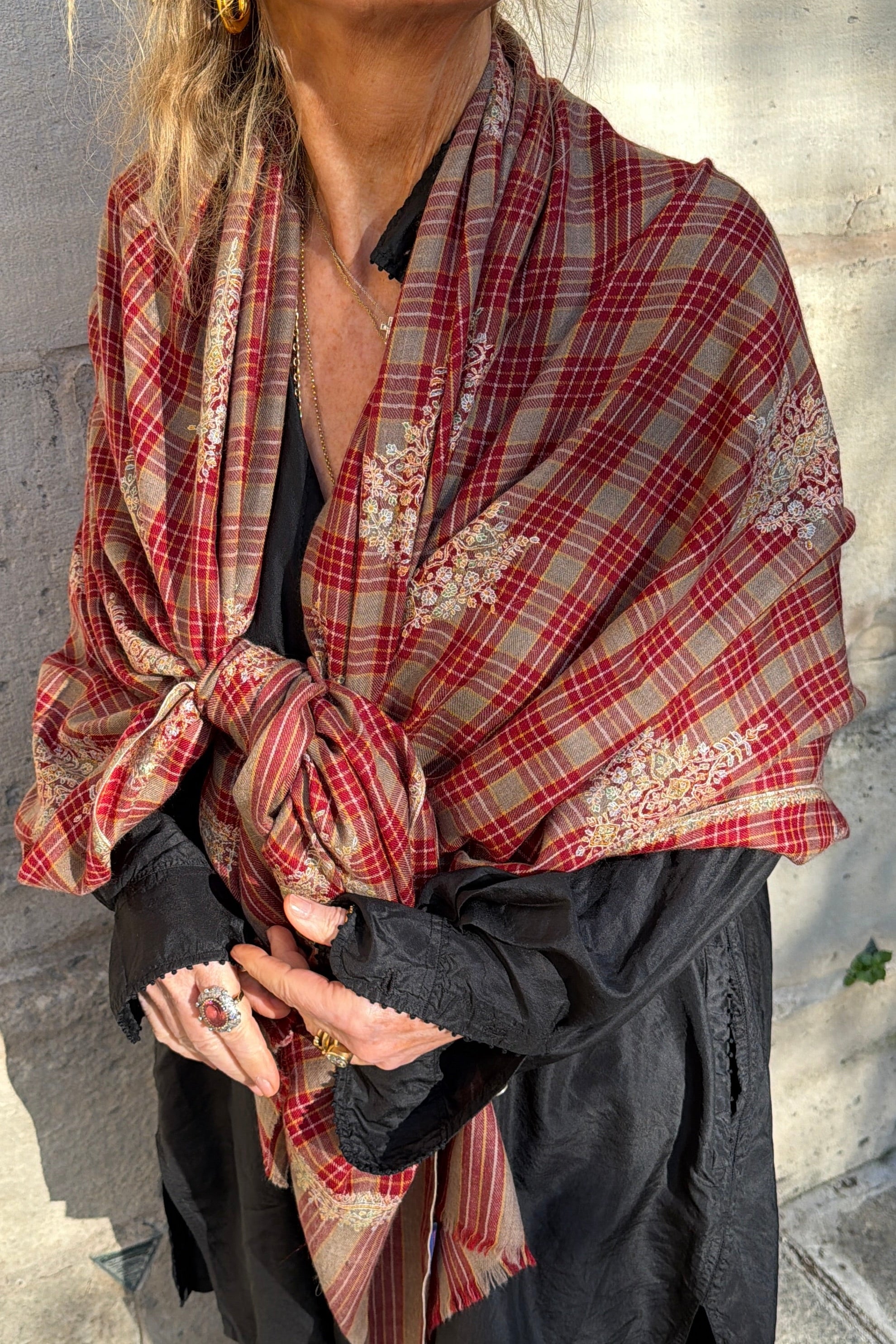 Yaser Shaw Scarf - Crimson