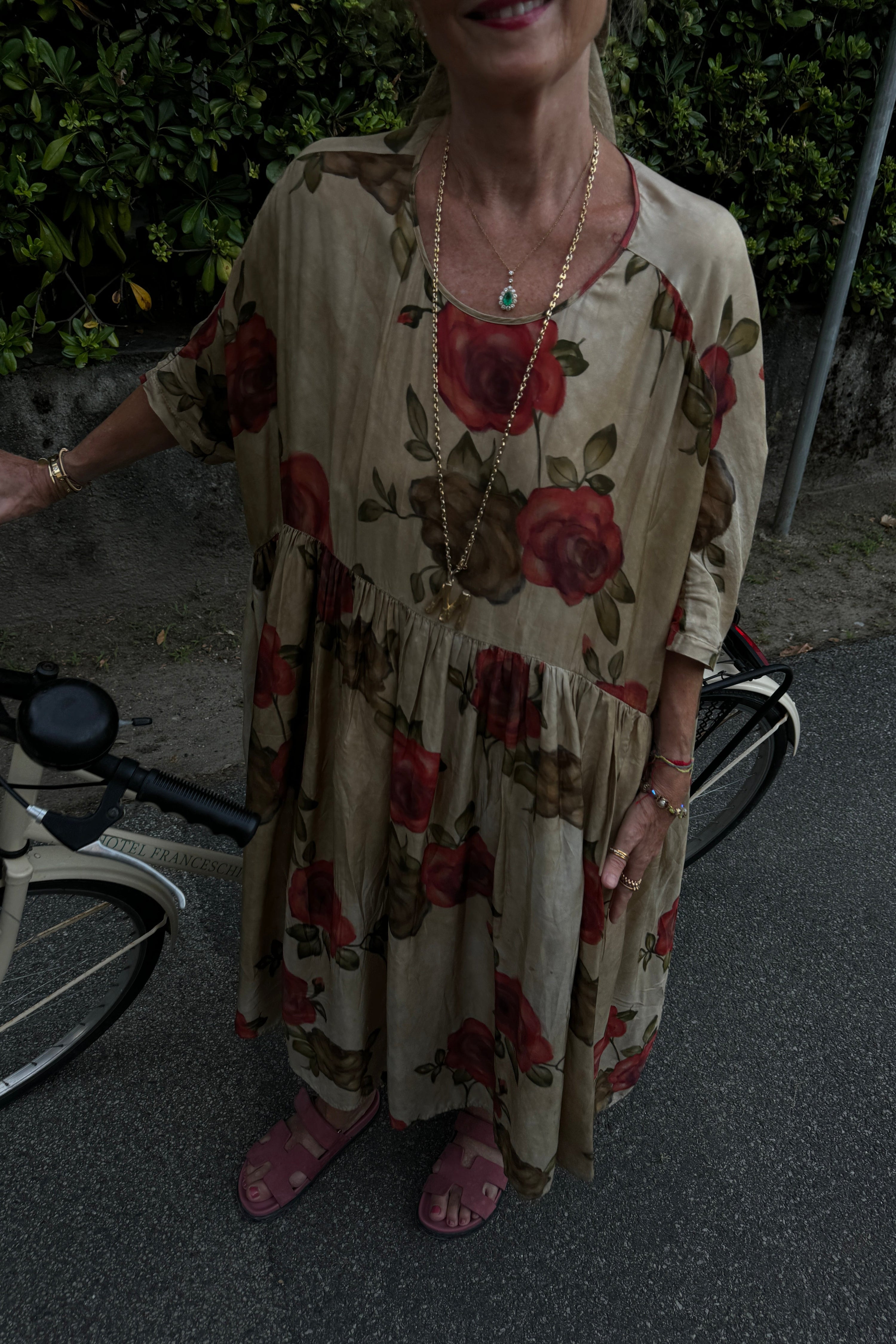 Uma Wang Rose Dress Beige  Rosens Stockholm